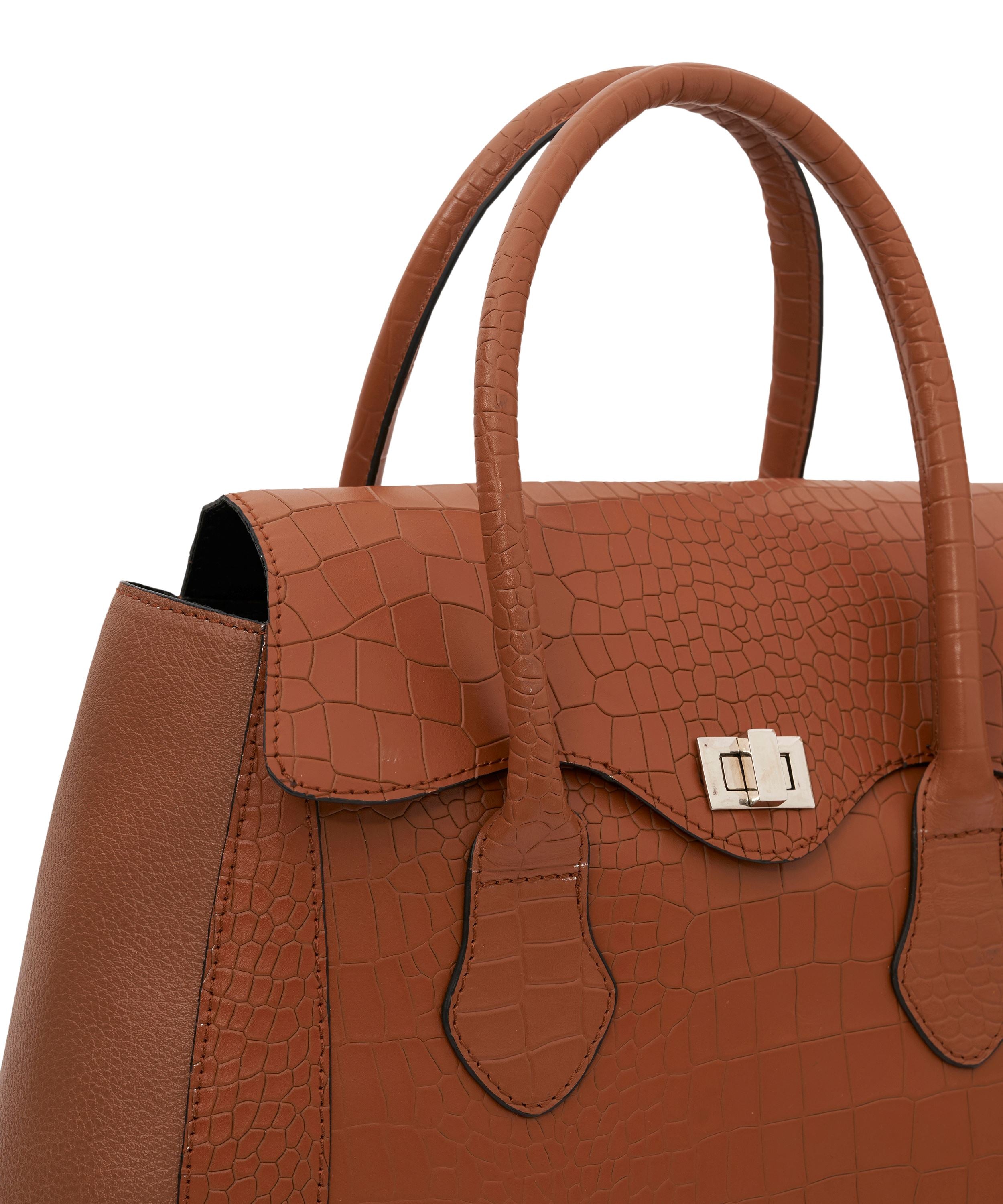 Mistry Satchel in Brown Croc