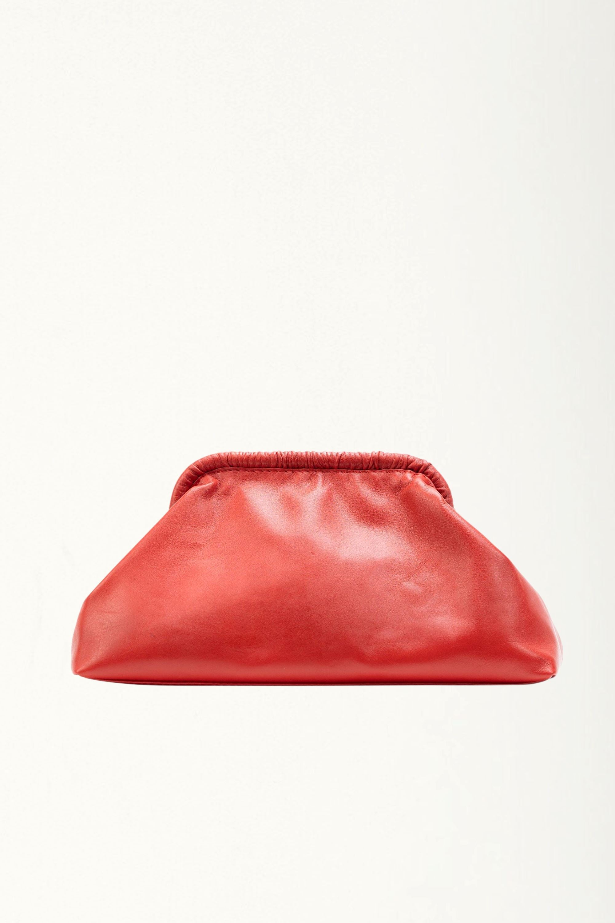 Slouch Leather Clutch in Red