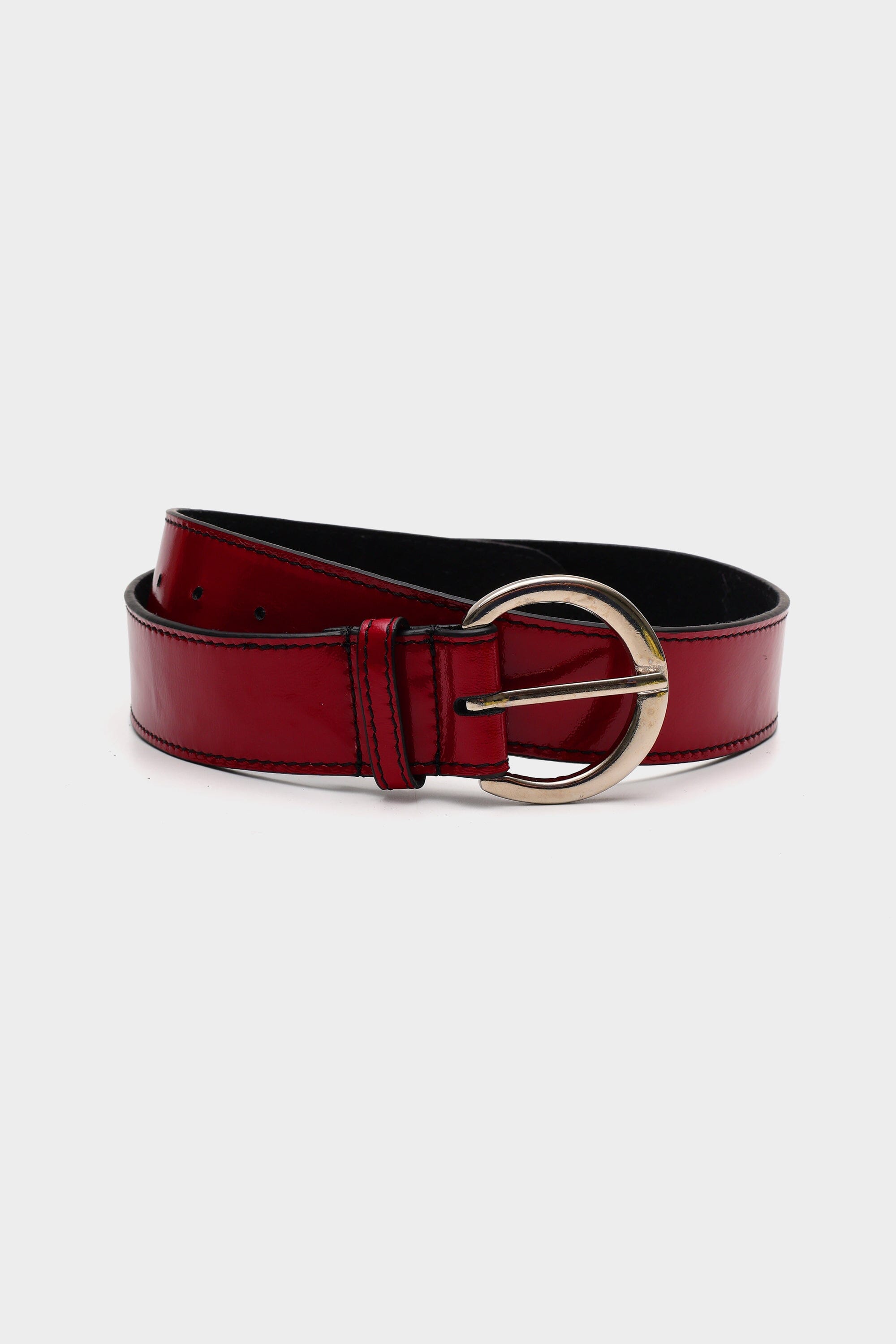 Belt in Red Patent Leather