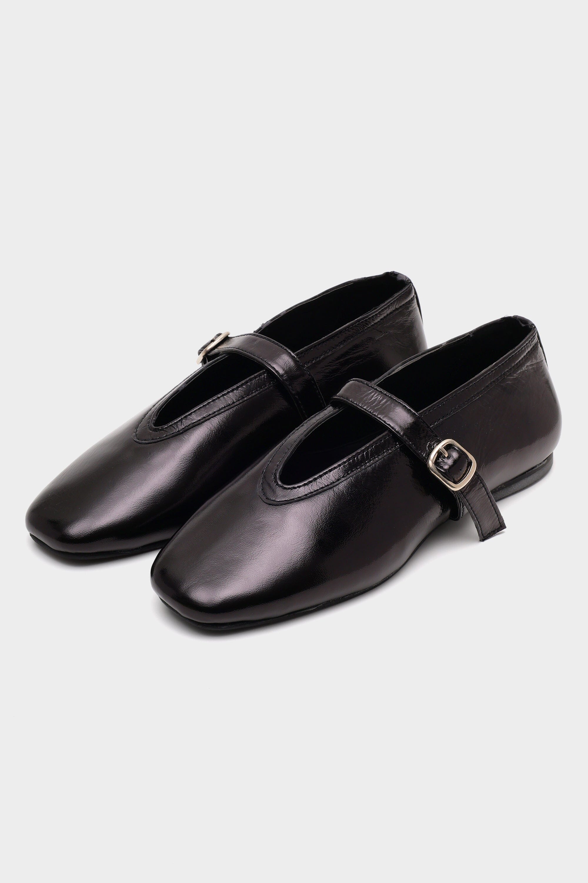 Ballet Flats in Black Patent Leather
