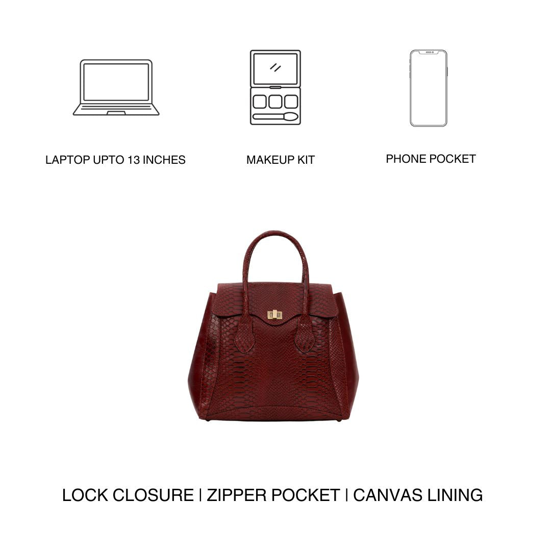 Mistry Satchel in Off White Croc