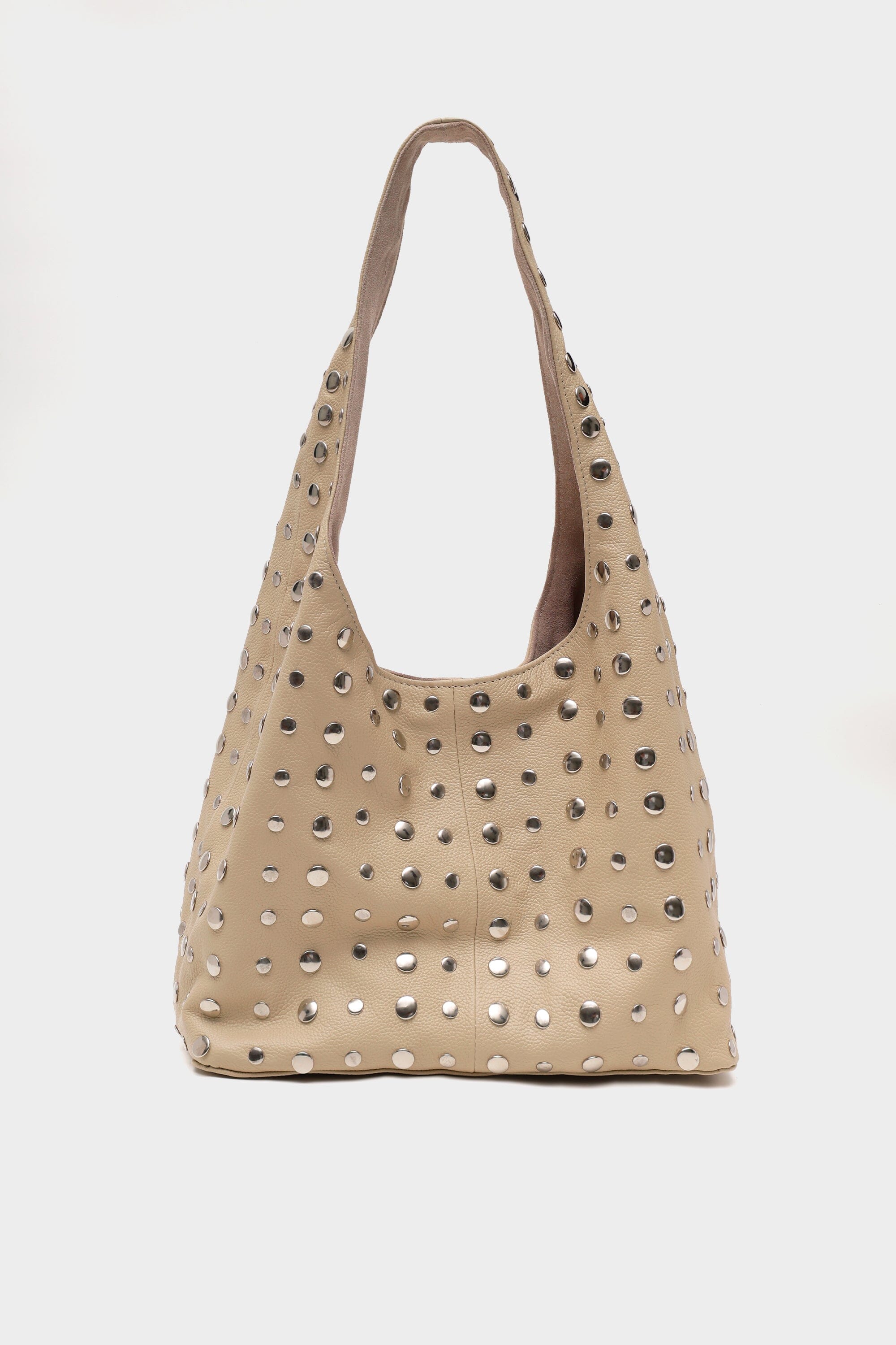 Icon Studded Large in Ecru Leather