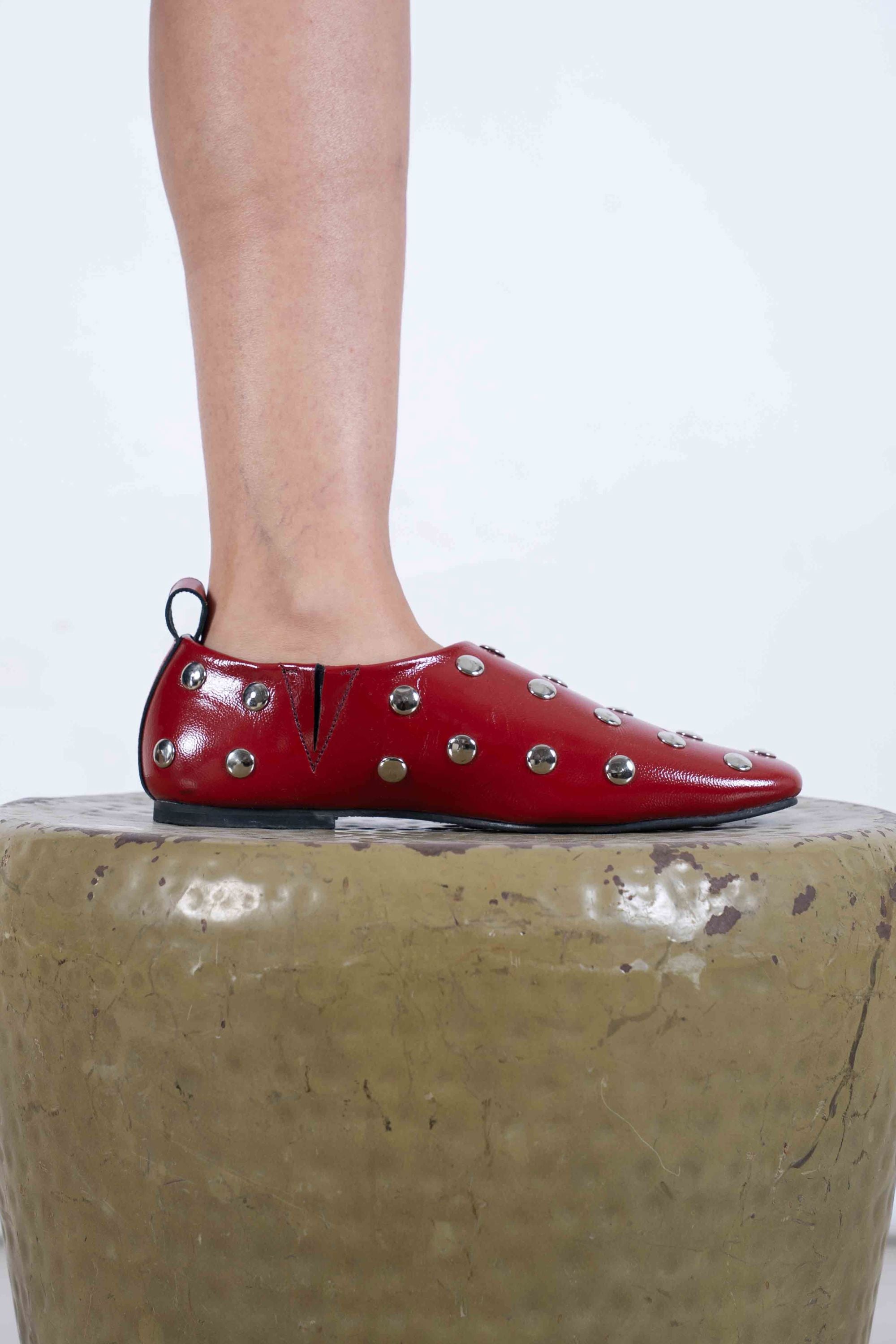 Icon Studded City Loafer in Red