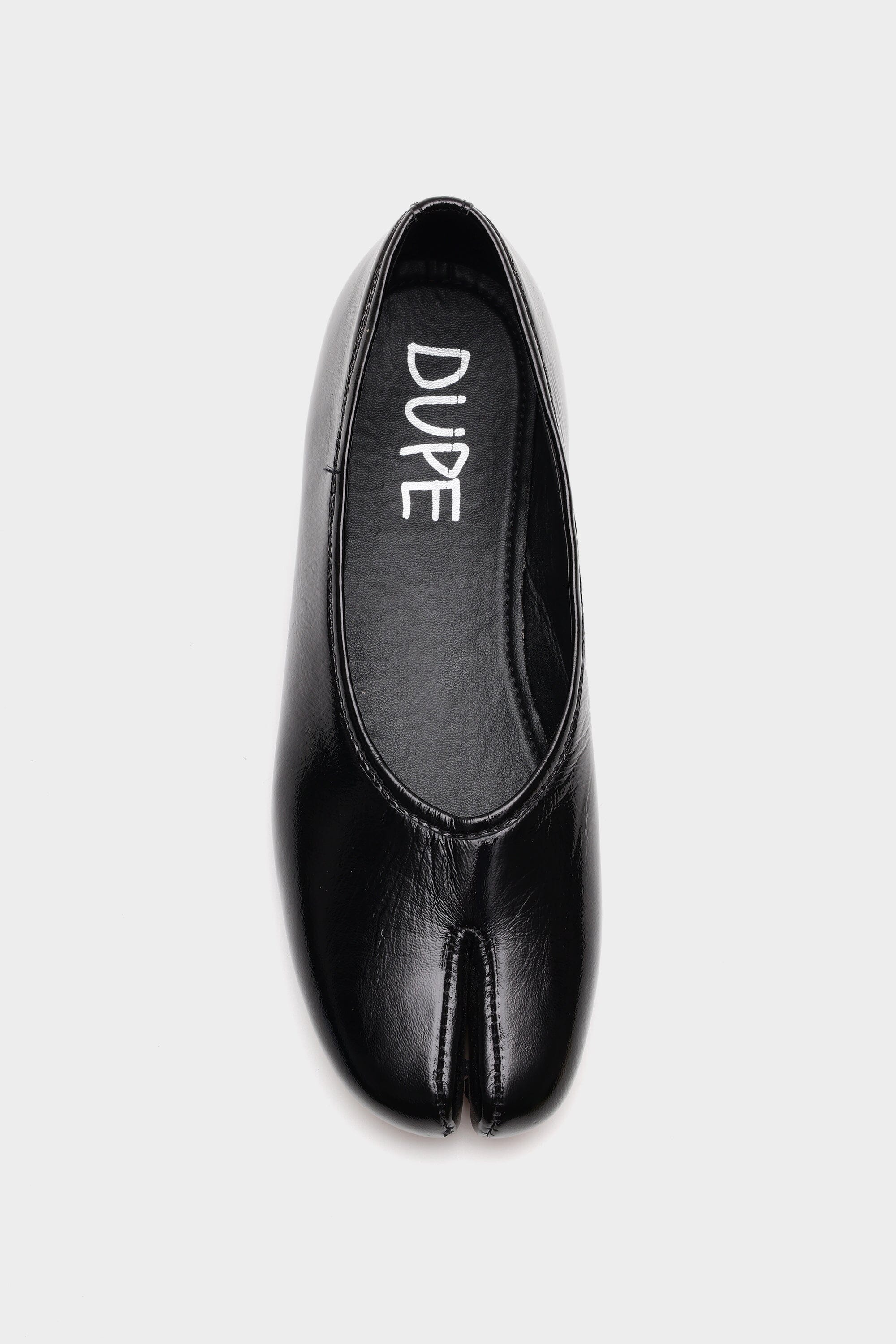 The DUPE in Black Crushed Patent Leather