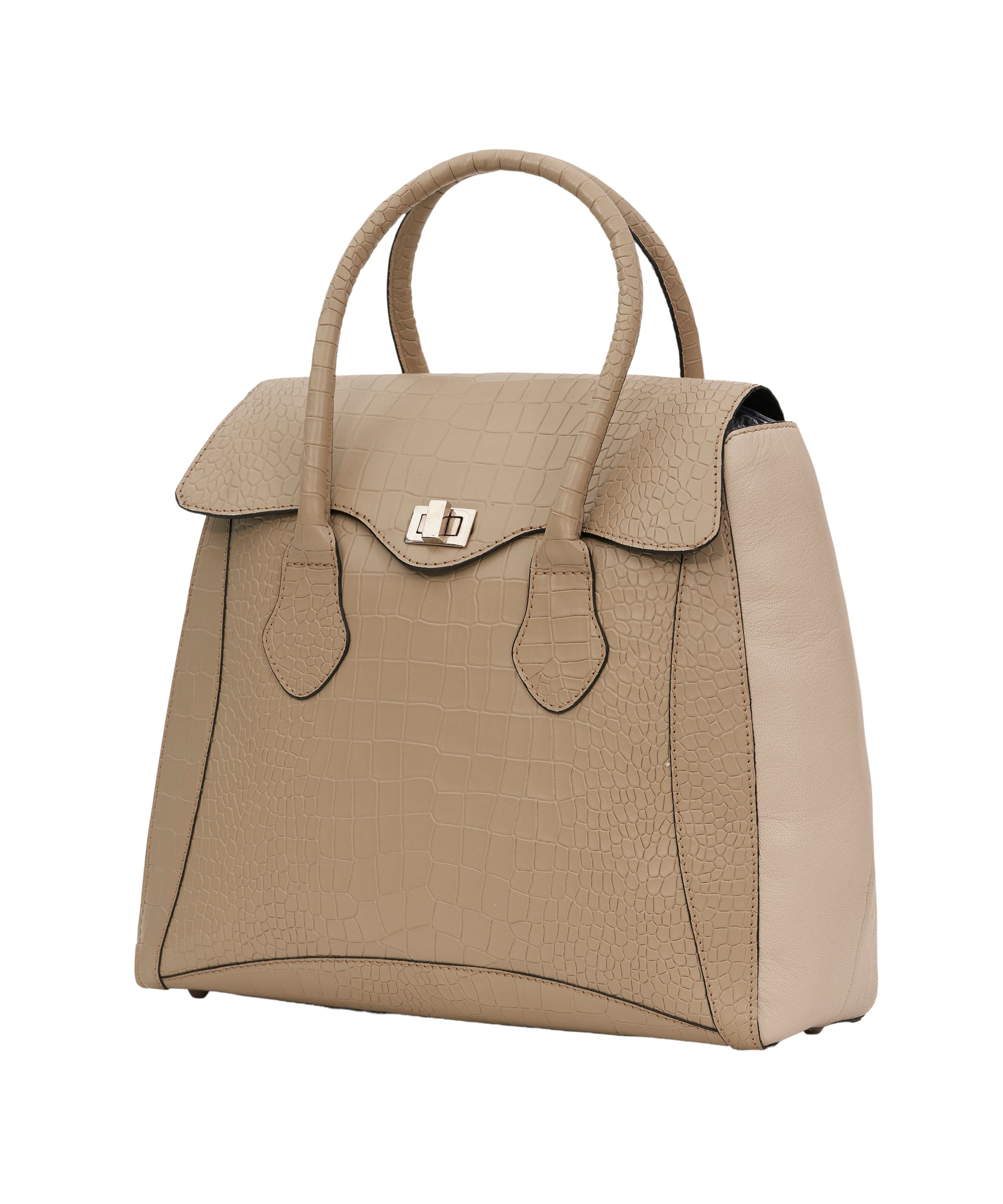 Mistry Satchel in Off White Croc