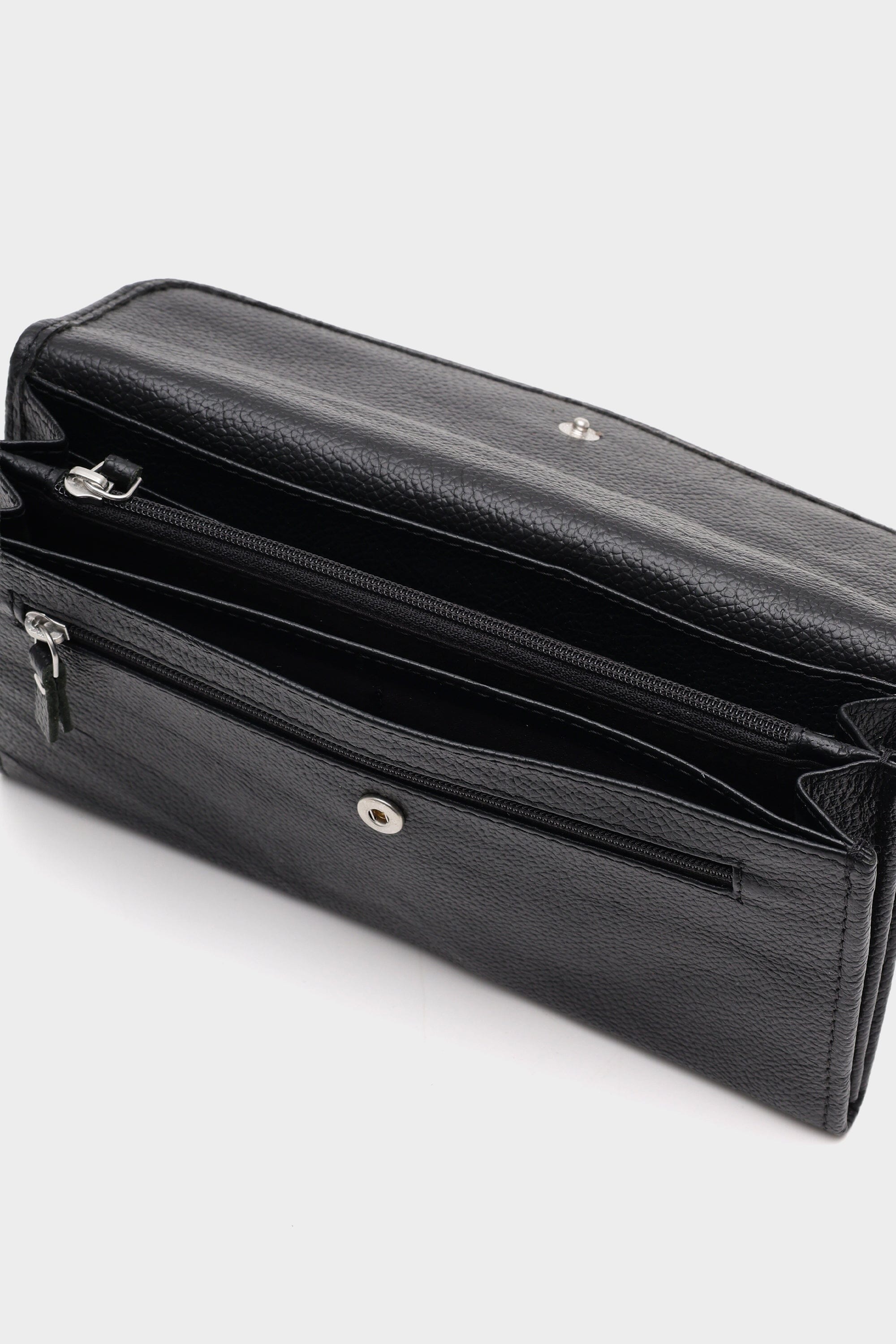 Leather Wallet with Silver Eyelets