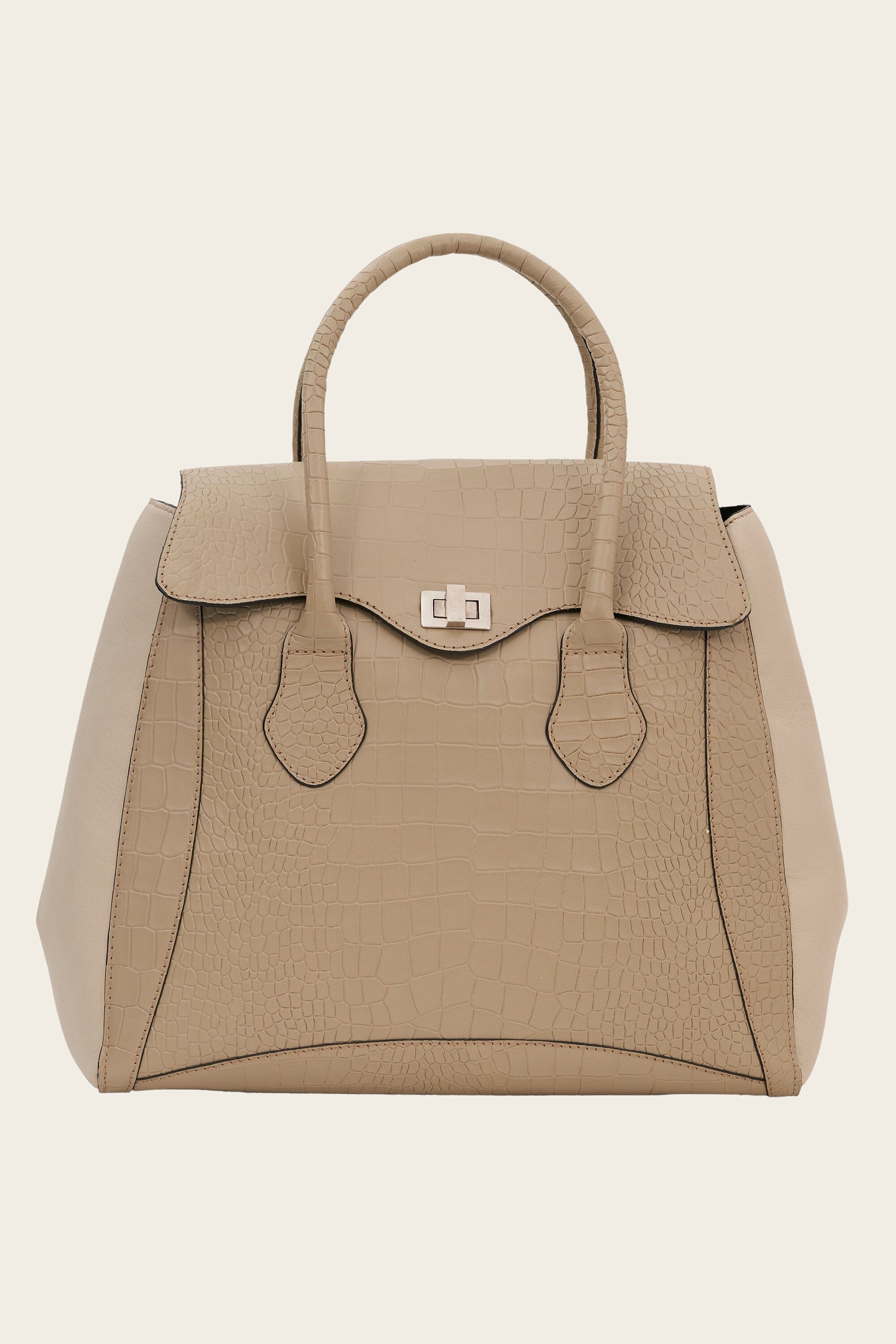 Mistry Satchel in Off White Croc