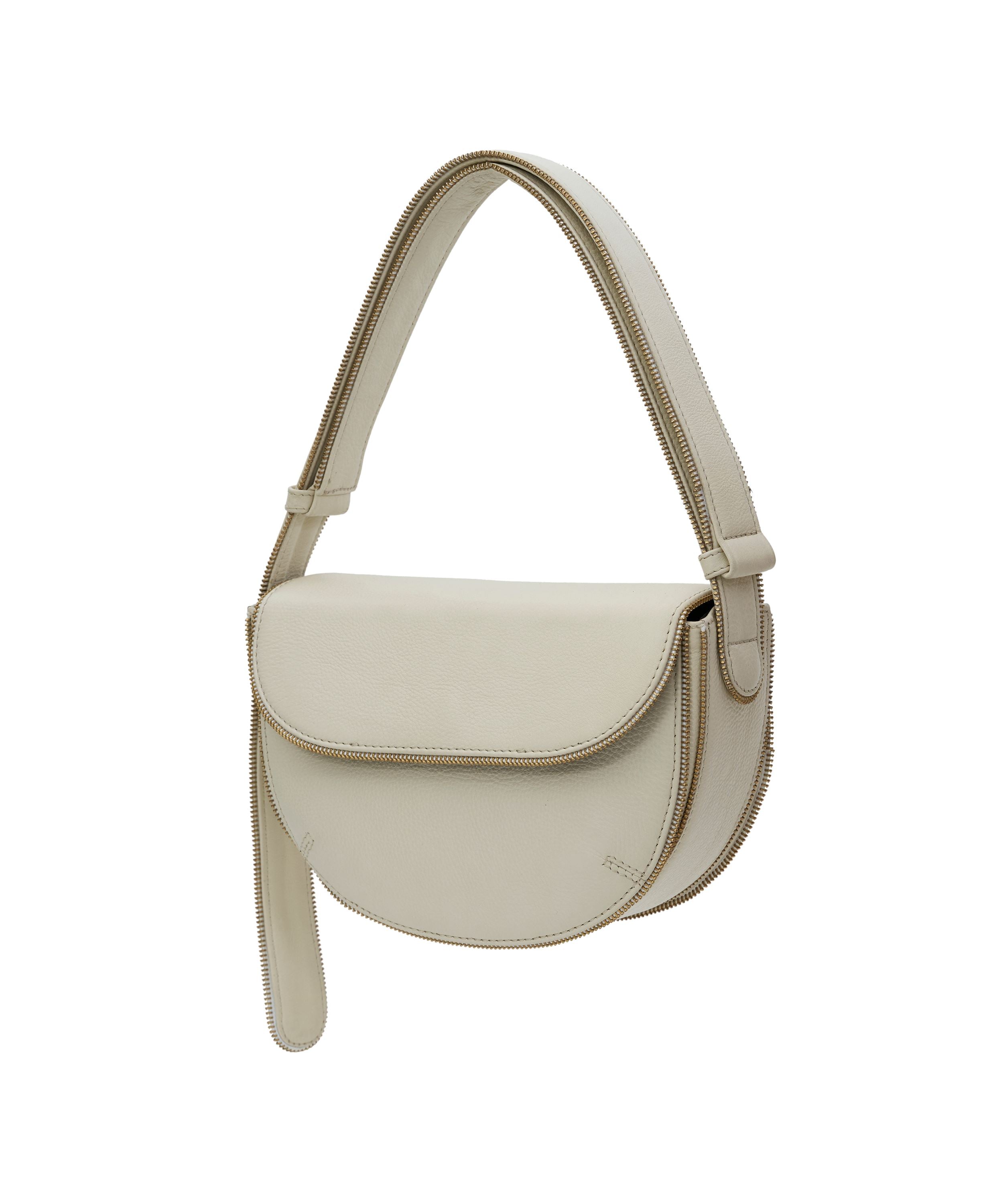 Billie Bag in Off White with Zipper Details