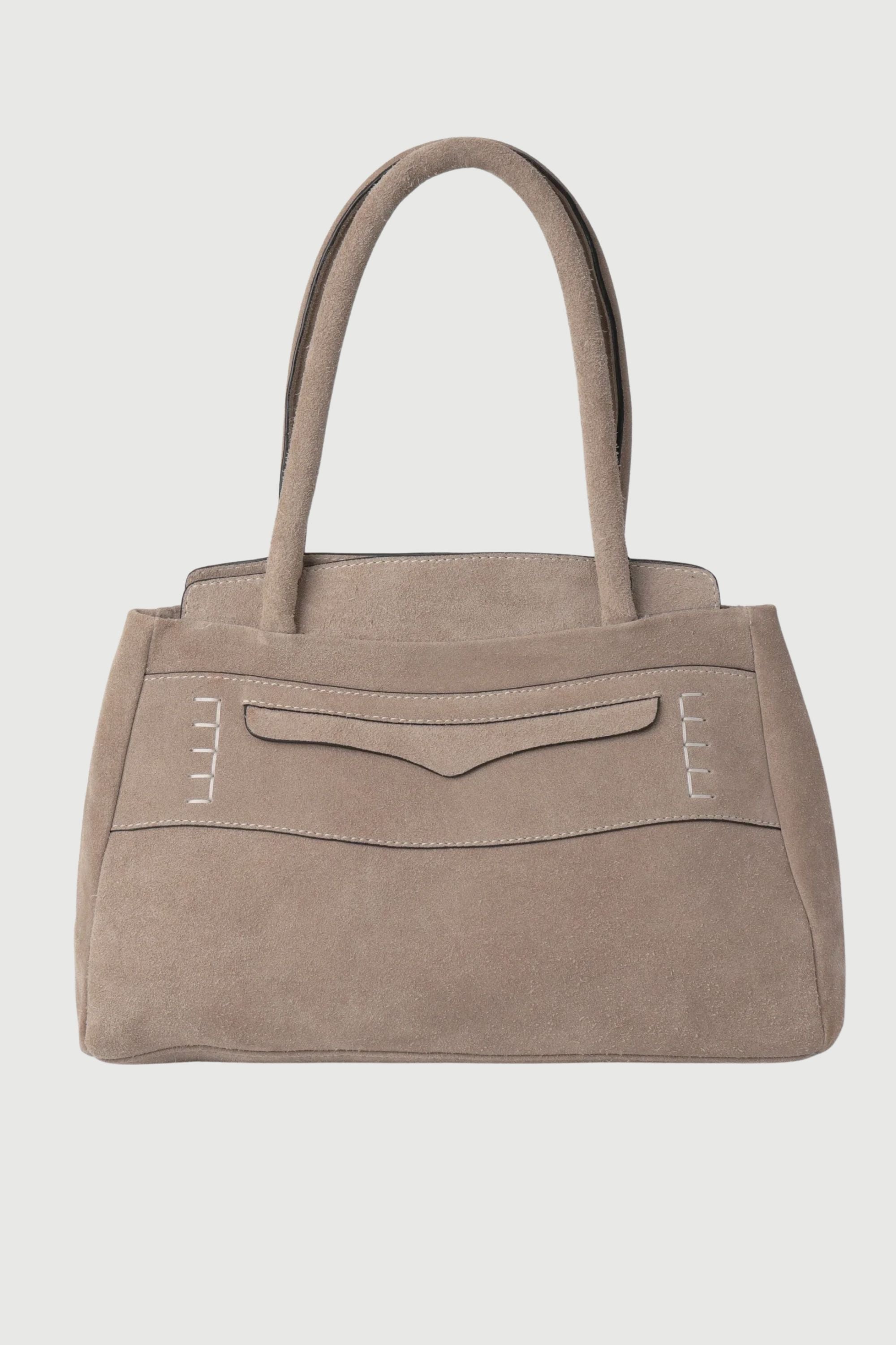 Penny Carryall in Off White Suede
