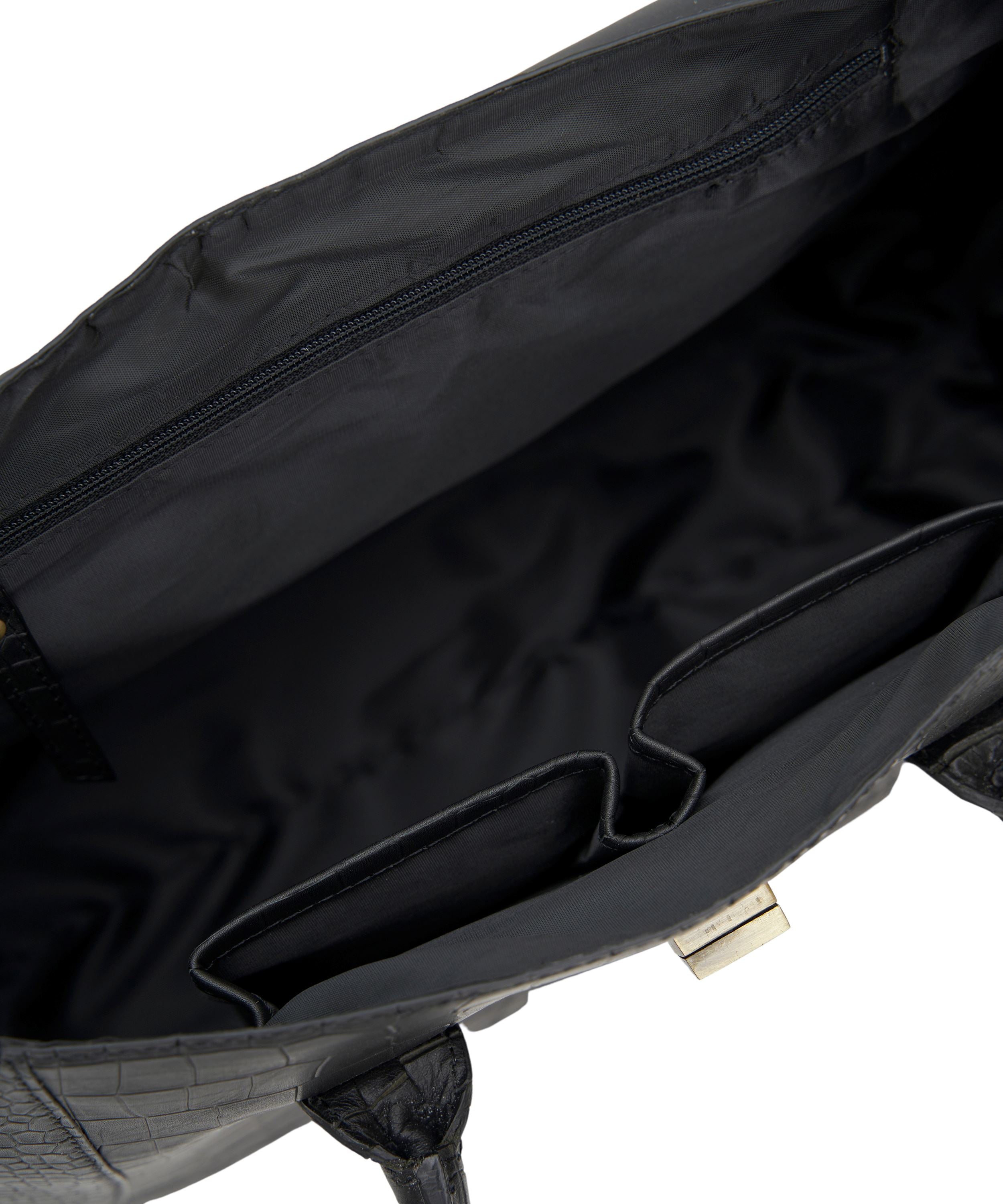 Mistry Satchel in Black Croc