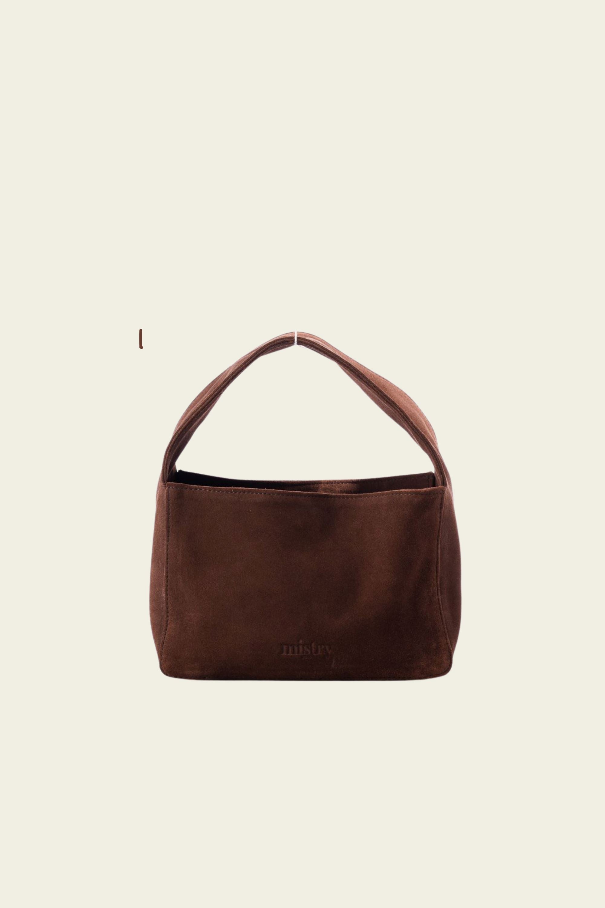 Baby Bento Handbag in Brown Suede