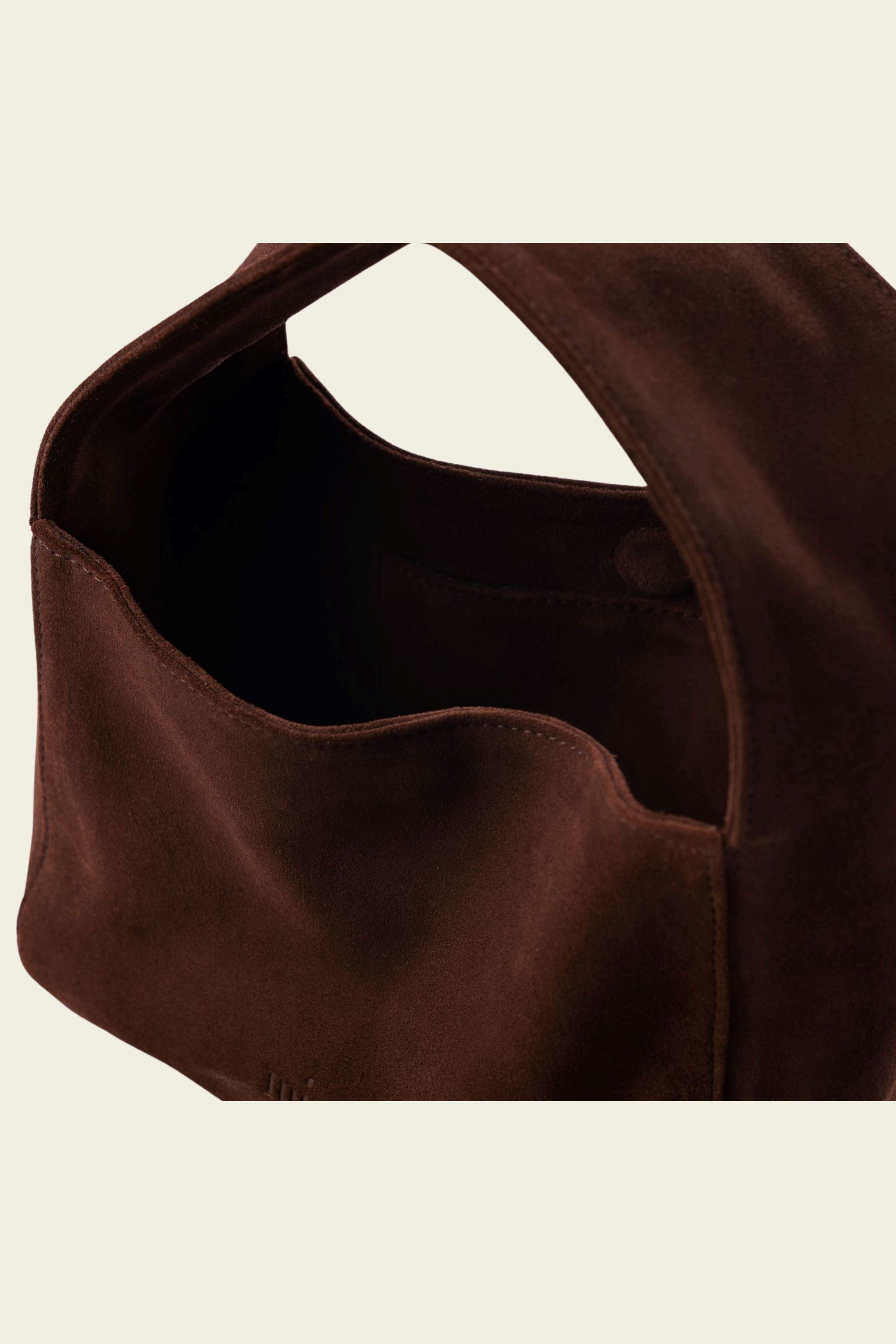 Baby Bento Handbag in Brown Suede