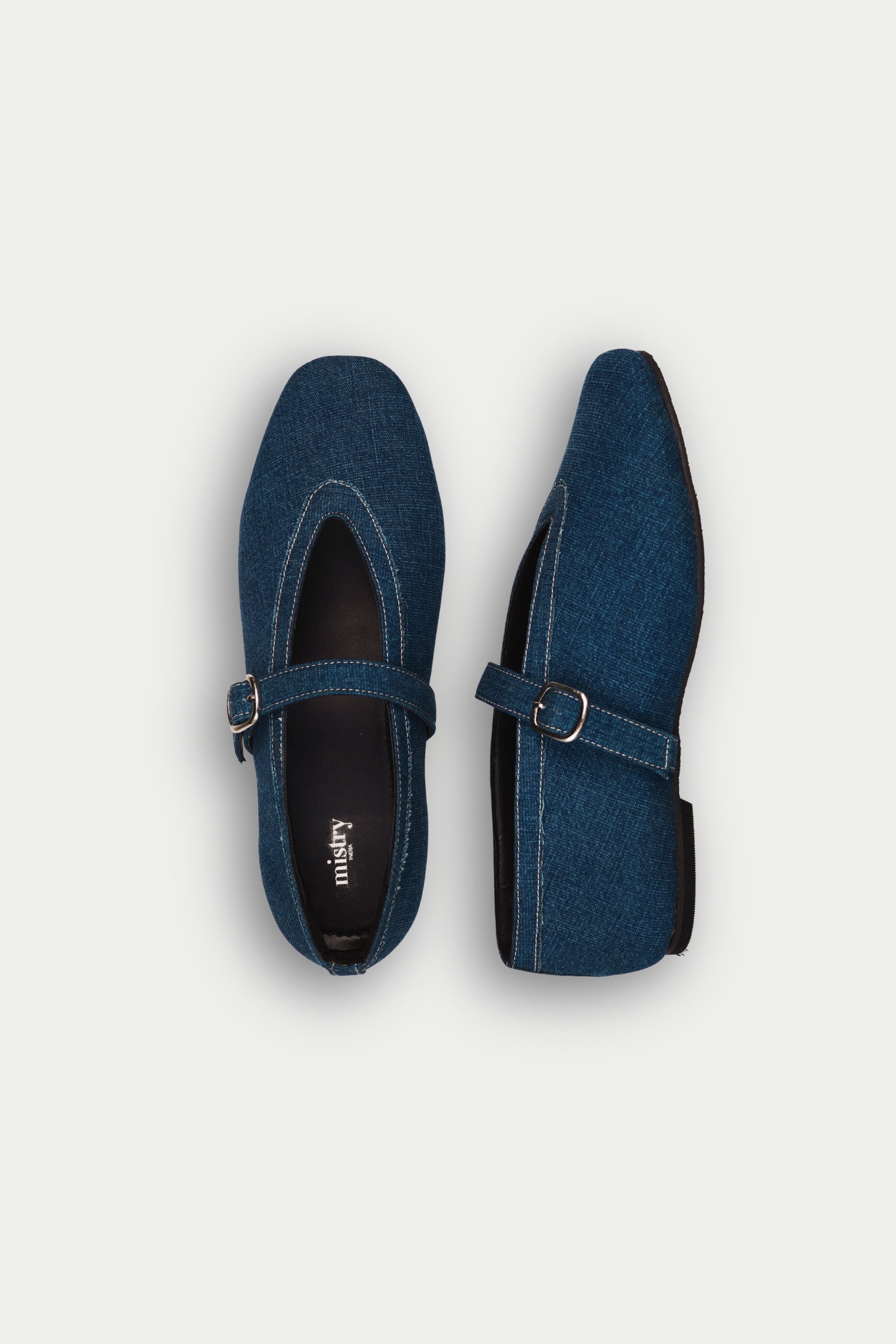 Ballet Flats in Indigo Denim