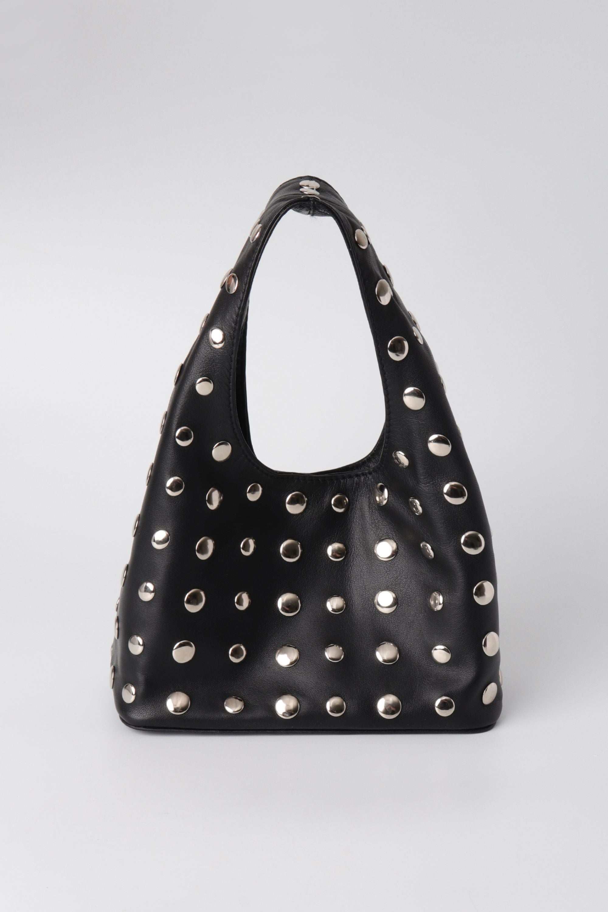Becky Studded Midi Hobo in Black