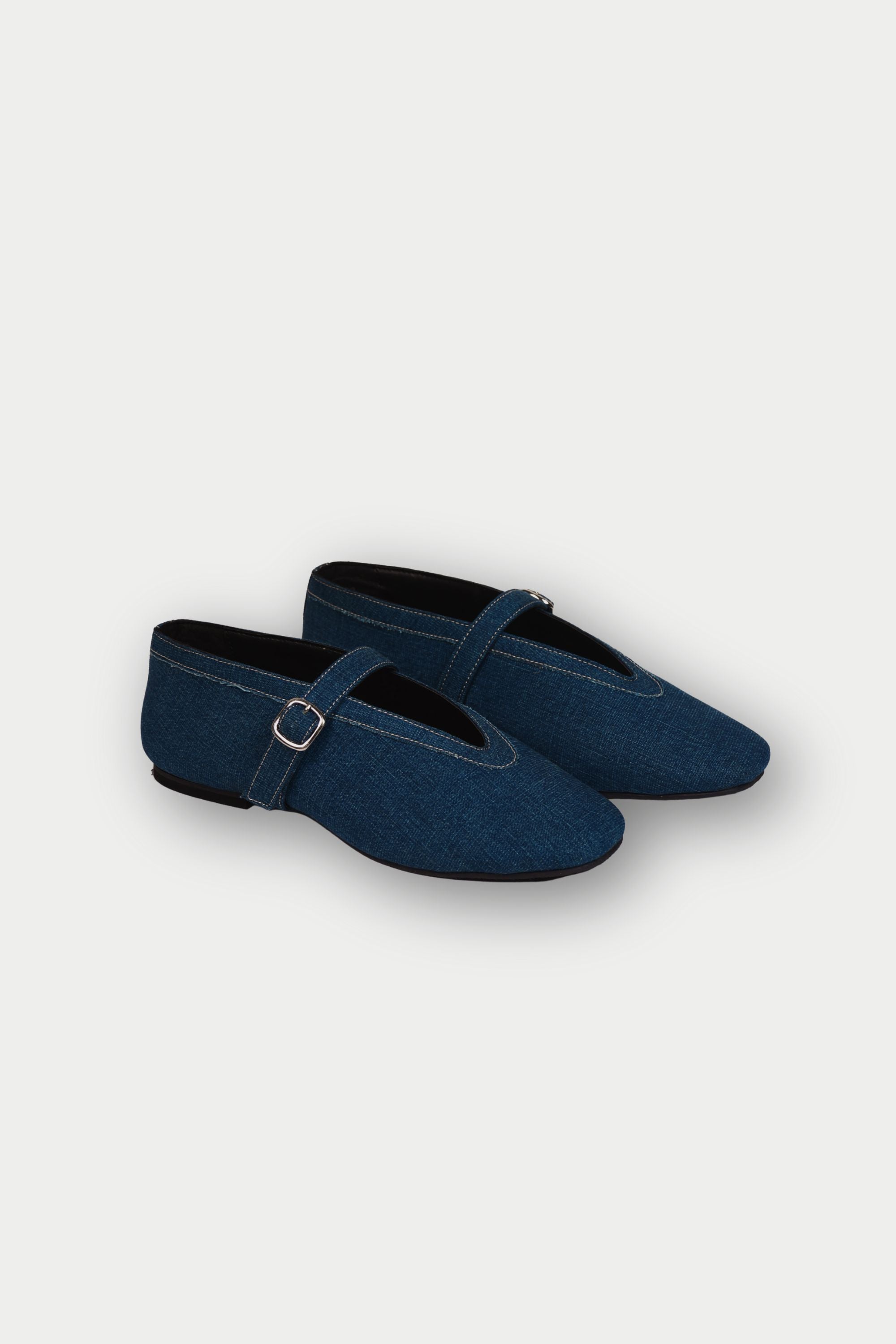Ballet Flats in Indigo Denim