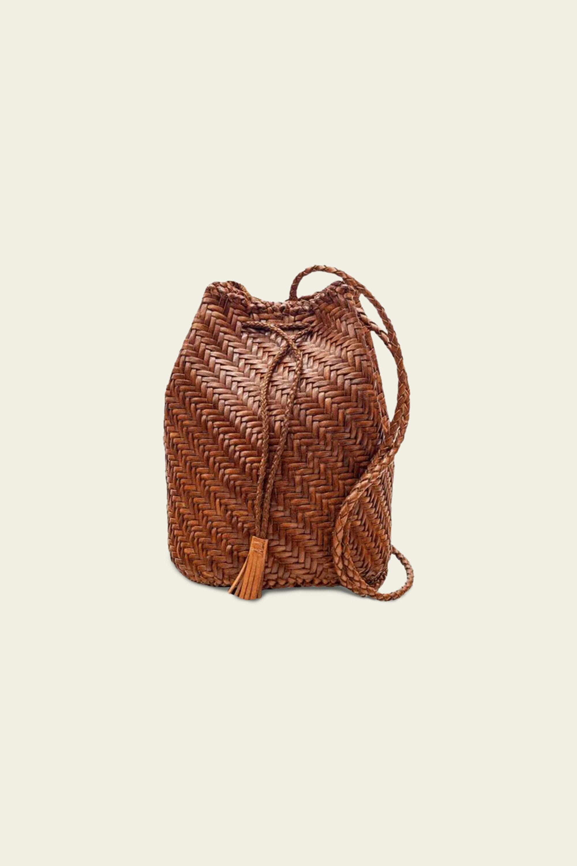 Mini Basket Bag with Sling in Timber