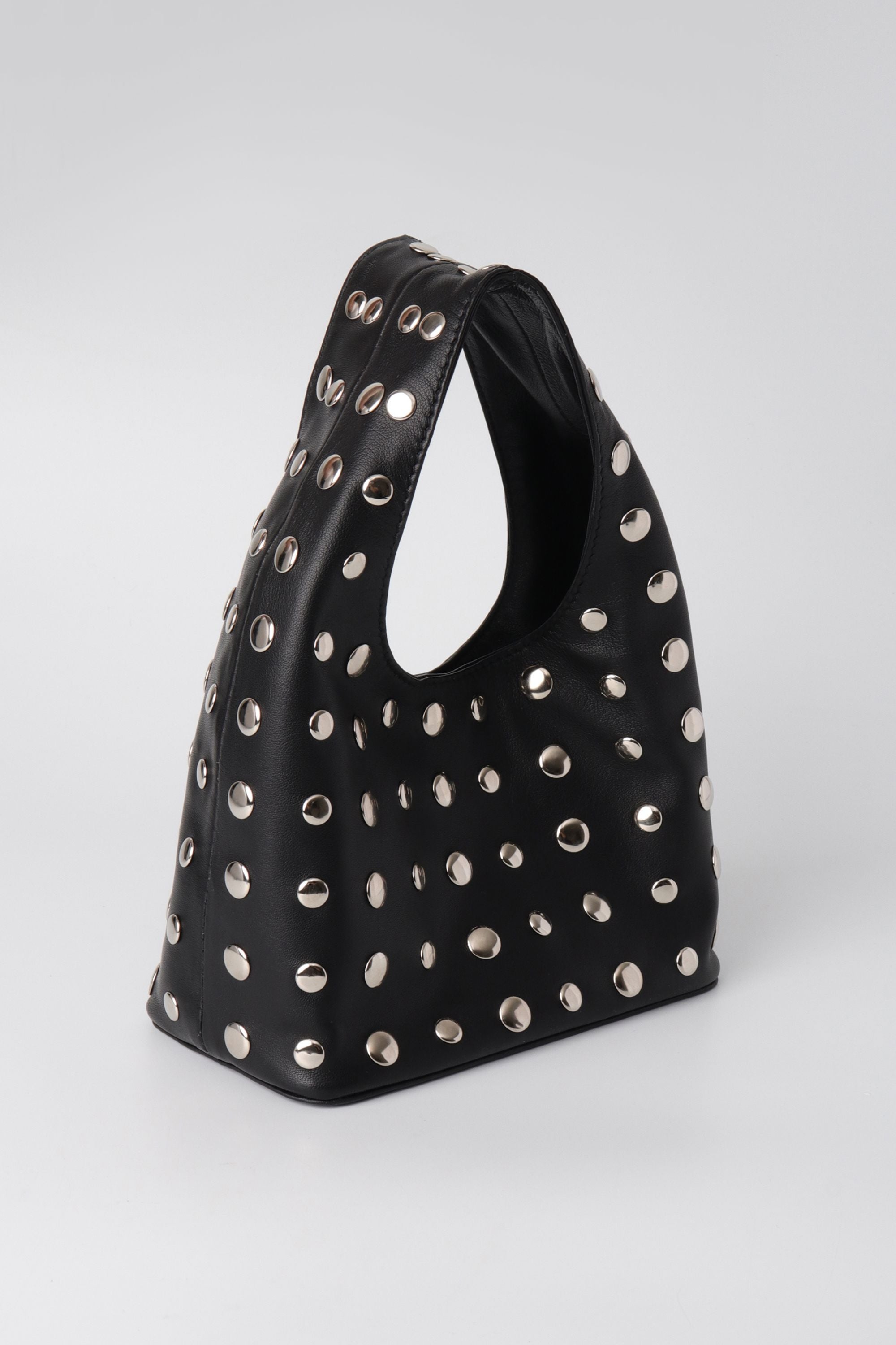 Becky Studded Midi Hobo in Black