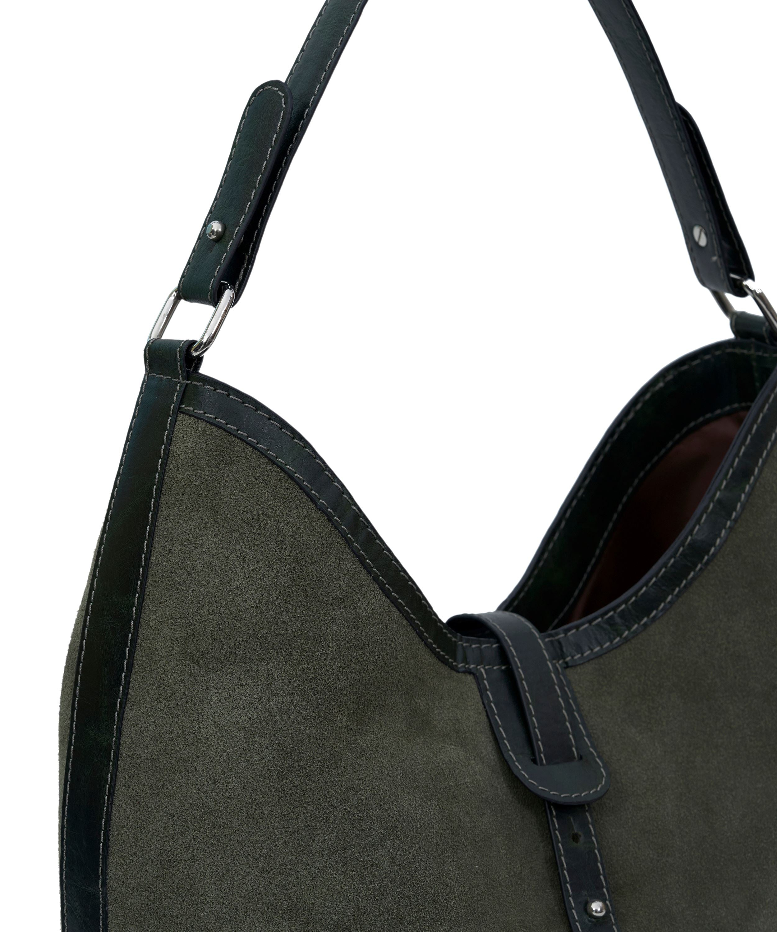Barrel Top Handle Bag in Olive Green