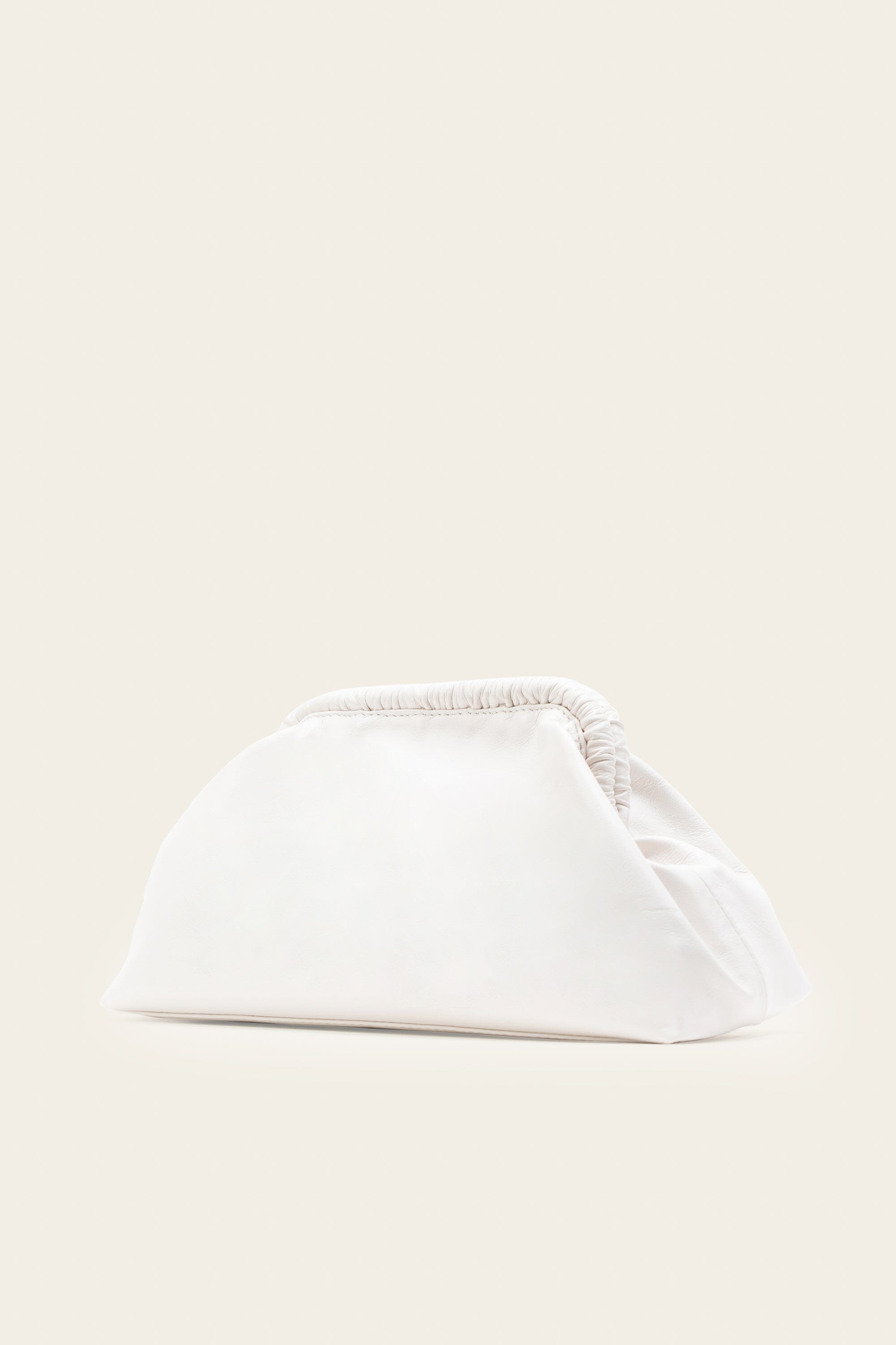 Slouch Leather Clutch in White