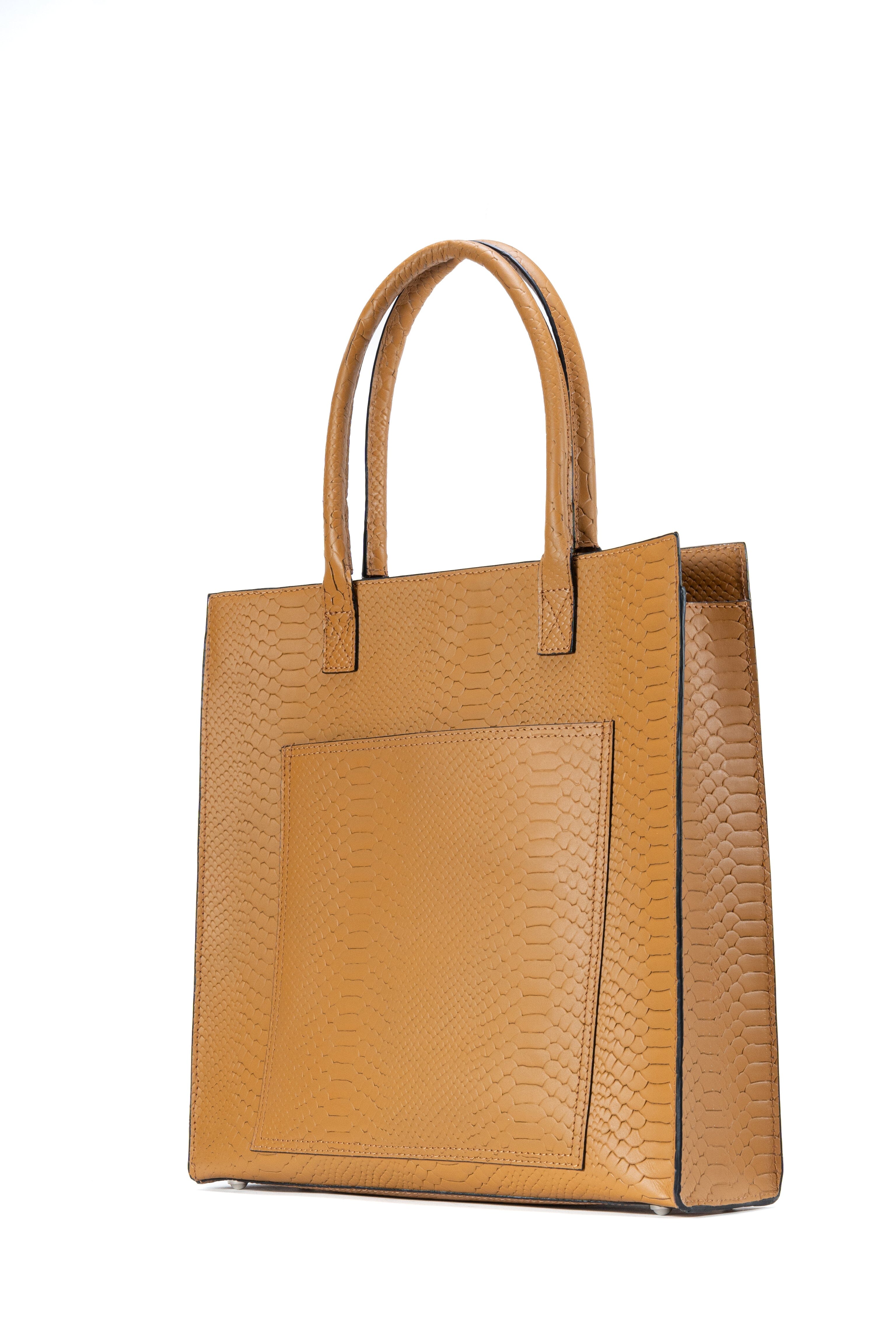 Box Tote Tan Croc