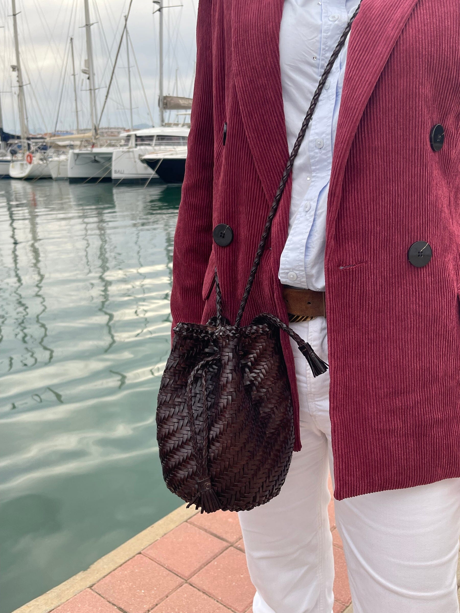 Mini Basket Bag with Sling in Cedar