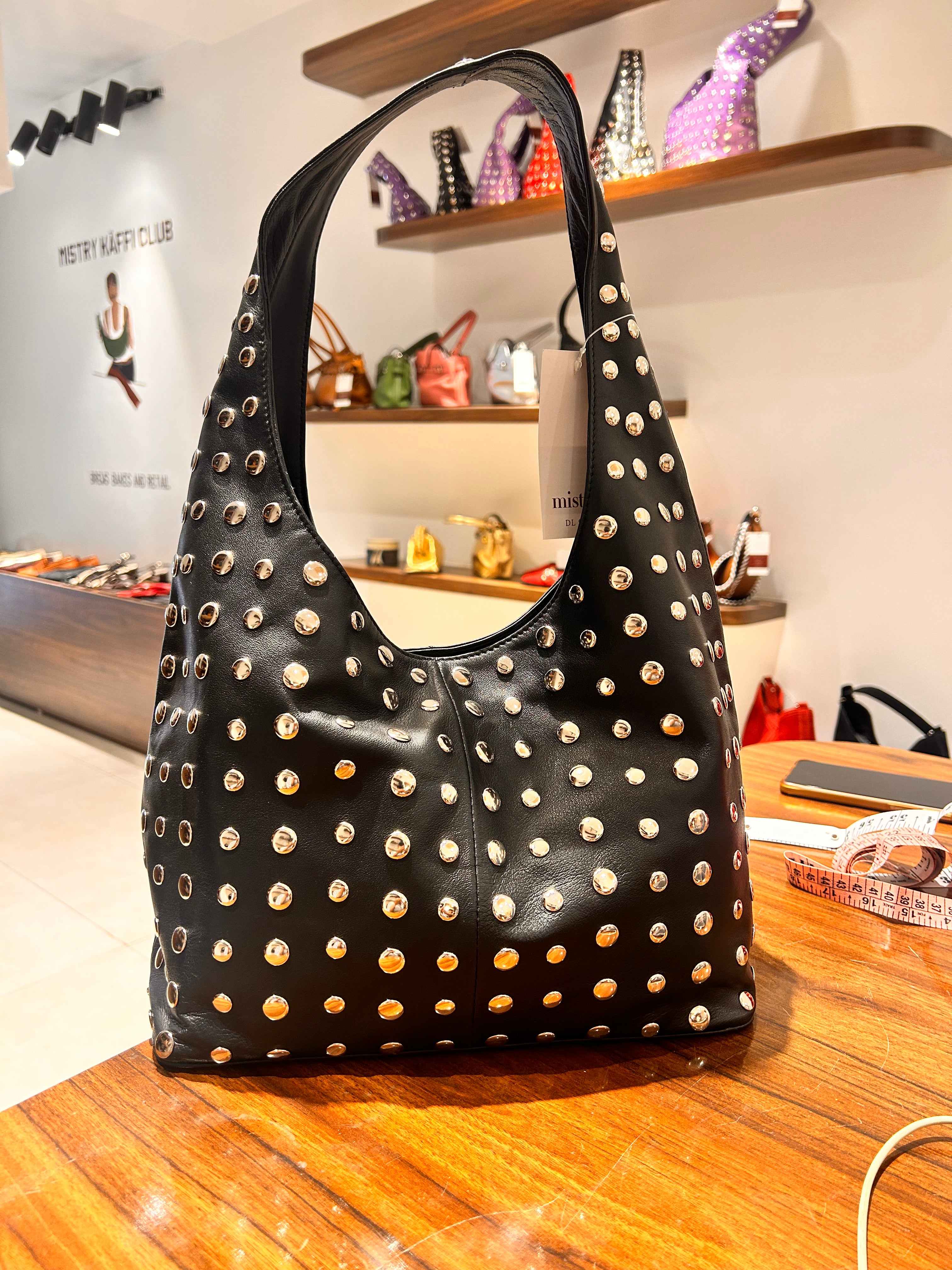 Becky Studded Large Hobo in Red