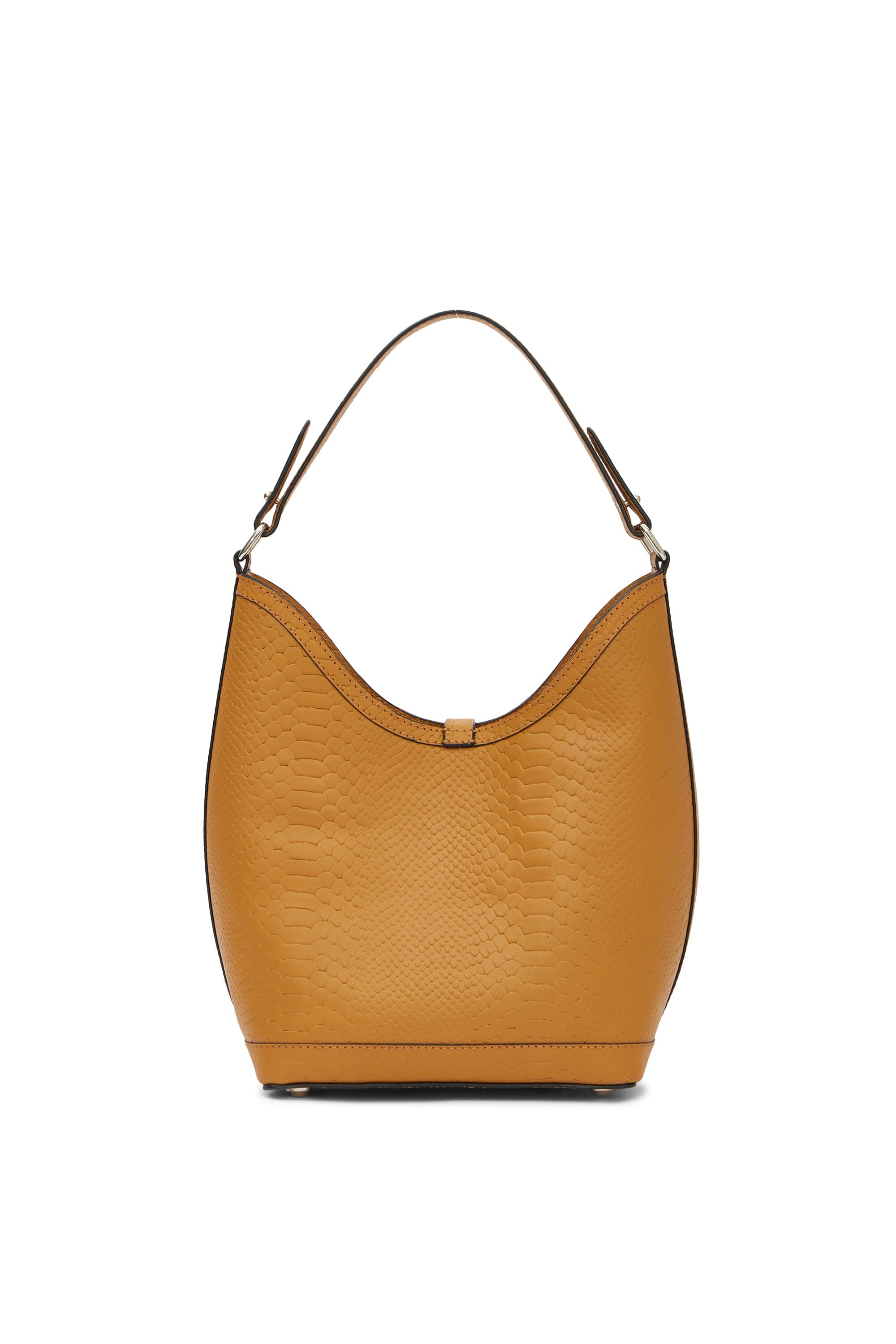 Barrel Top Handle Bag in Tan Croc