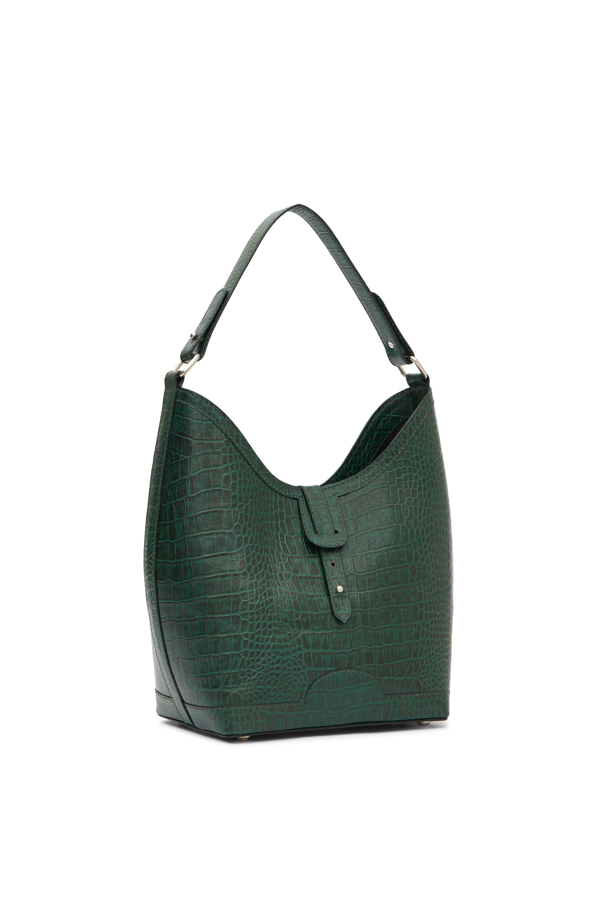 Barrel Top Handle Bag in Forest Green
