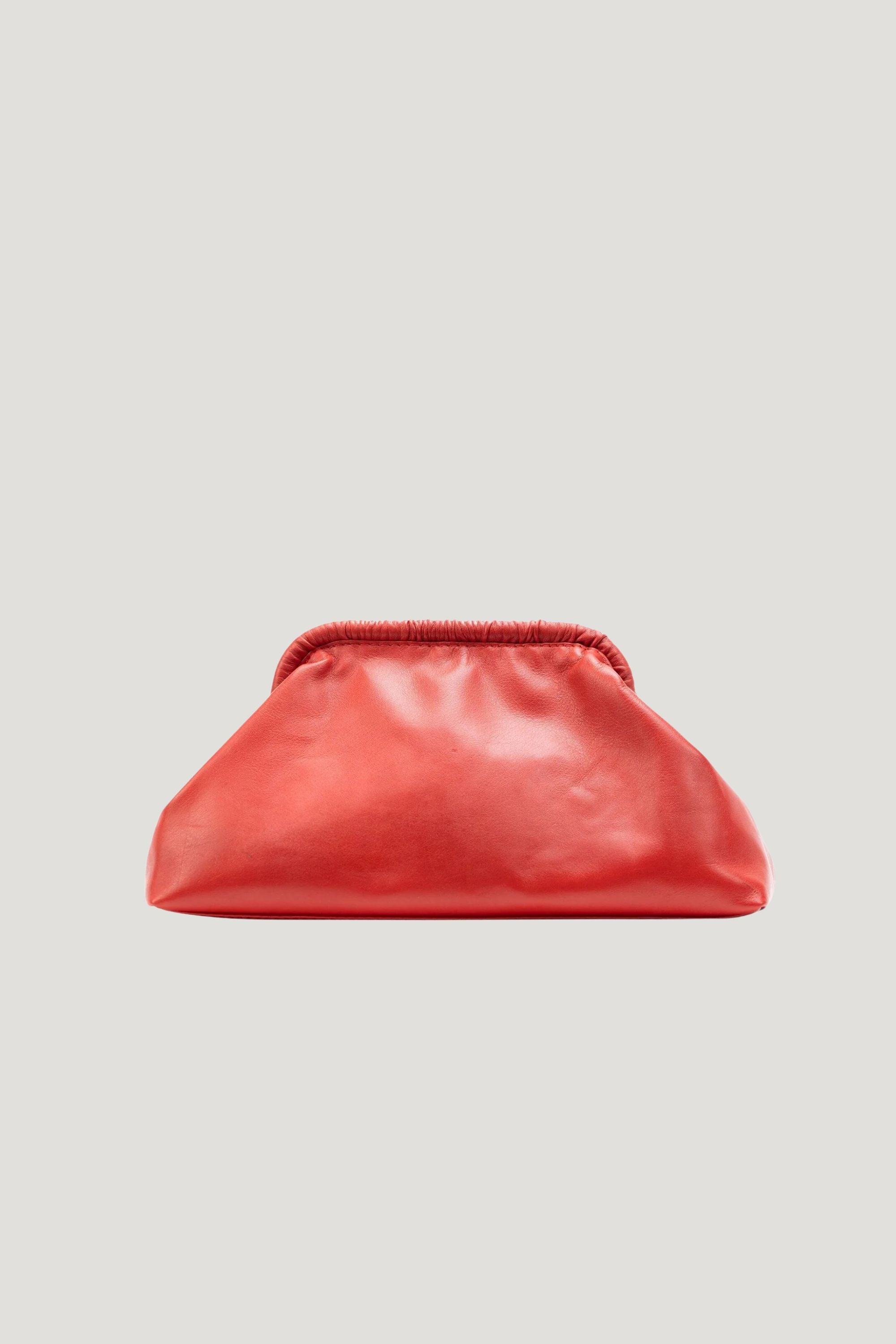 Slouch Leather Clutch in Red