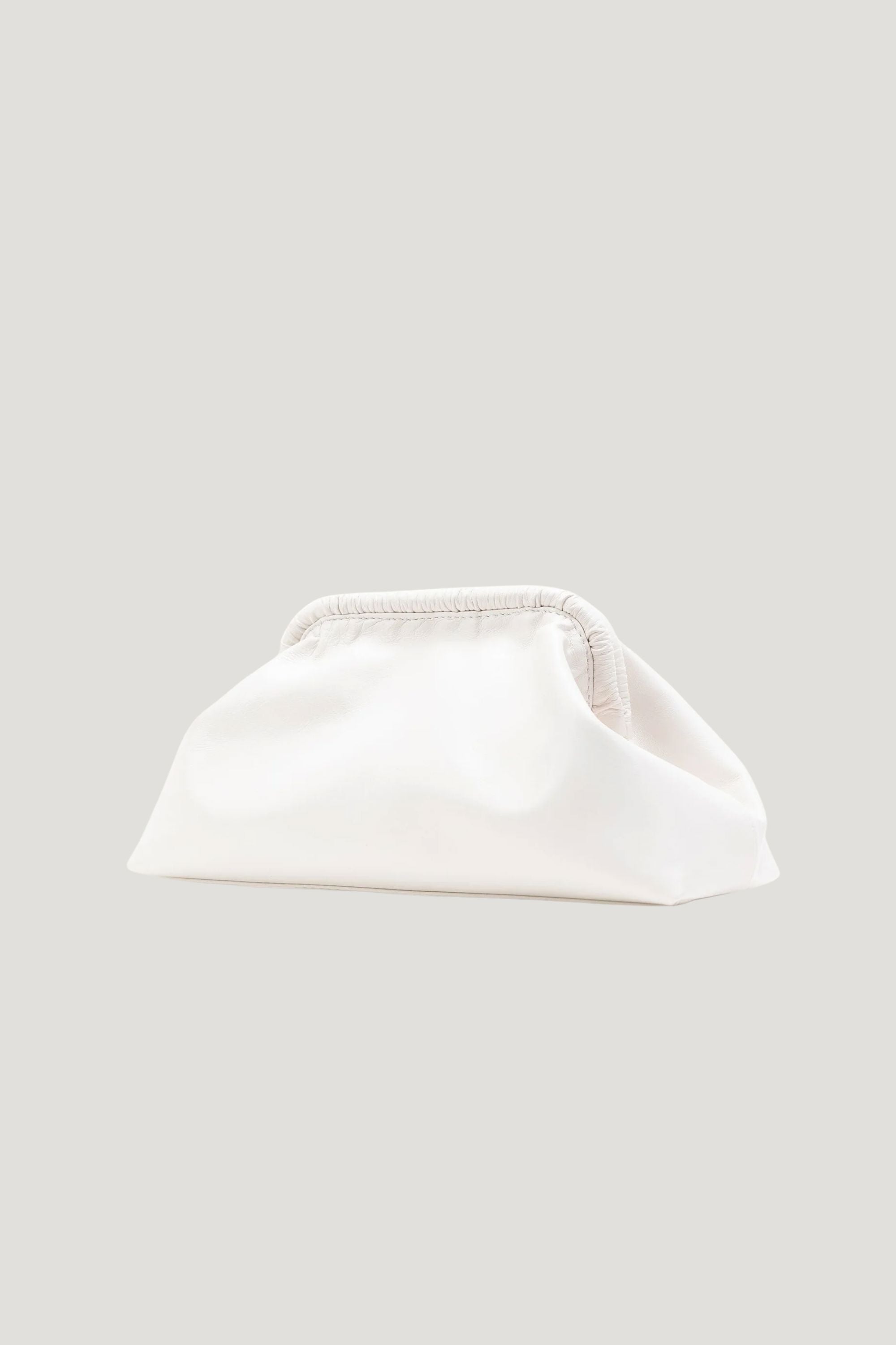Slouch Leather Clutch in White