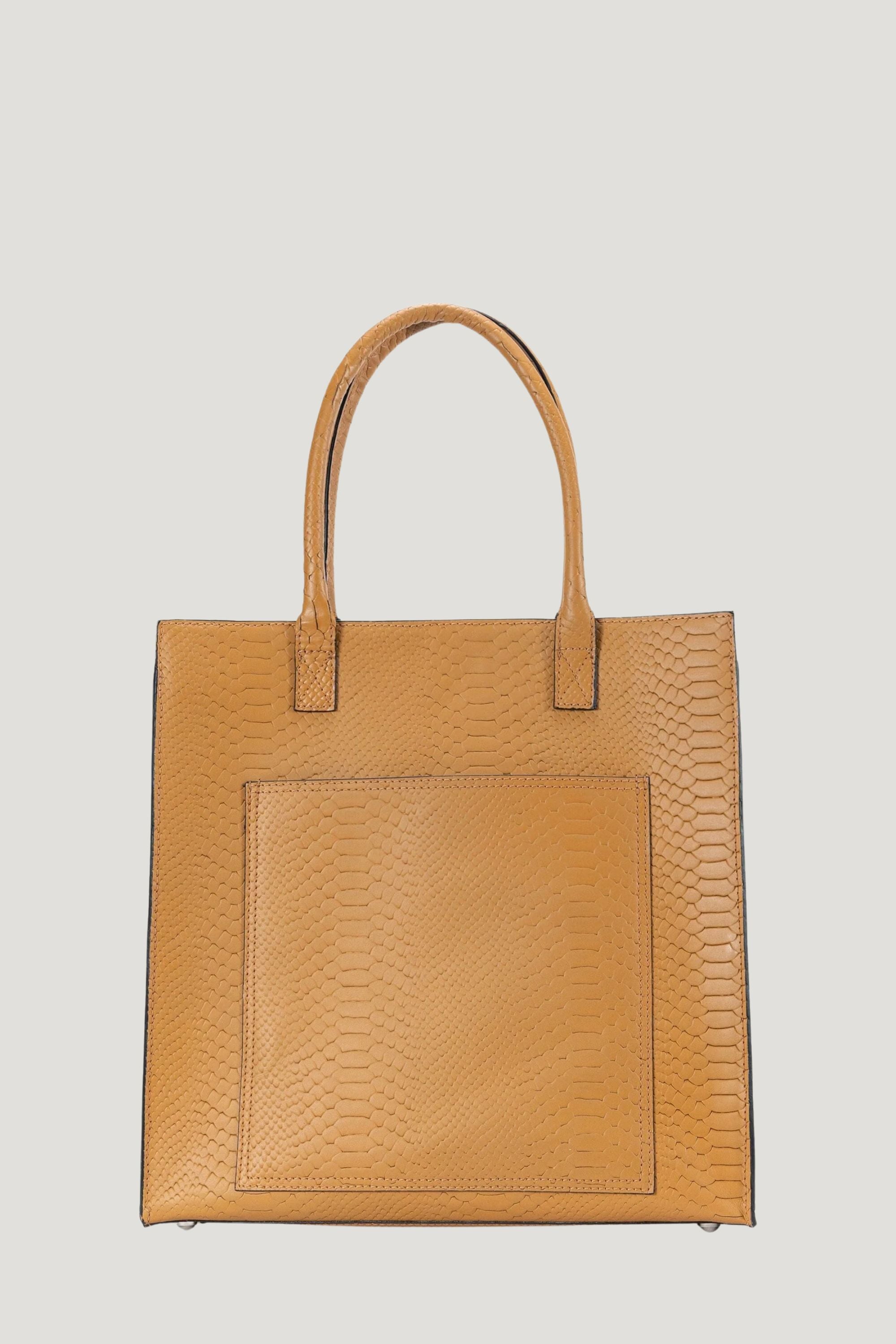 Box Tote Tan Croc