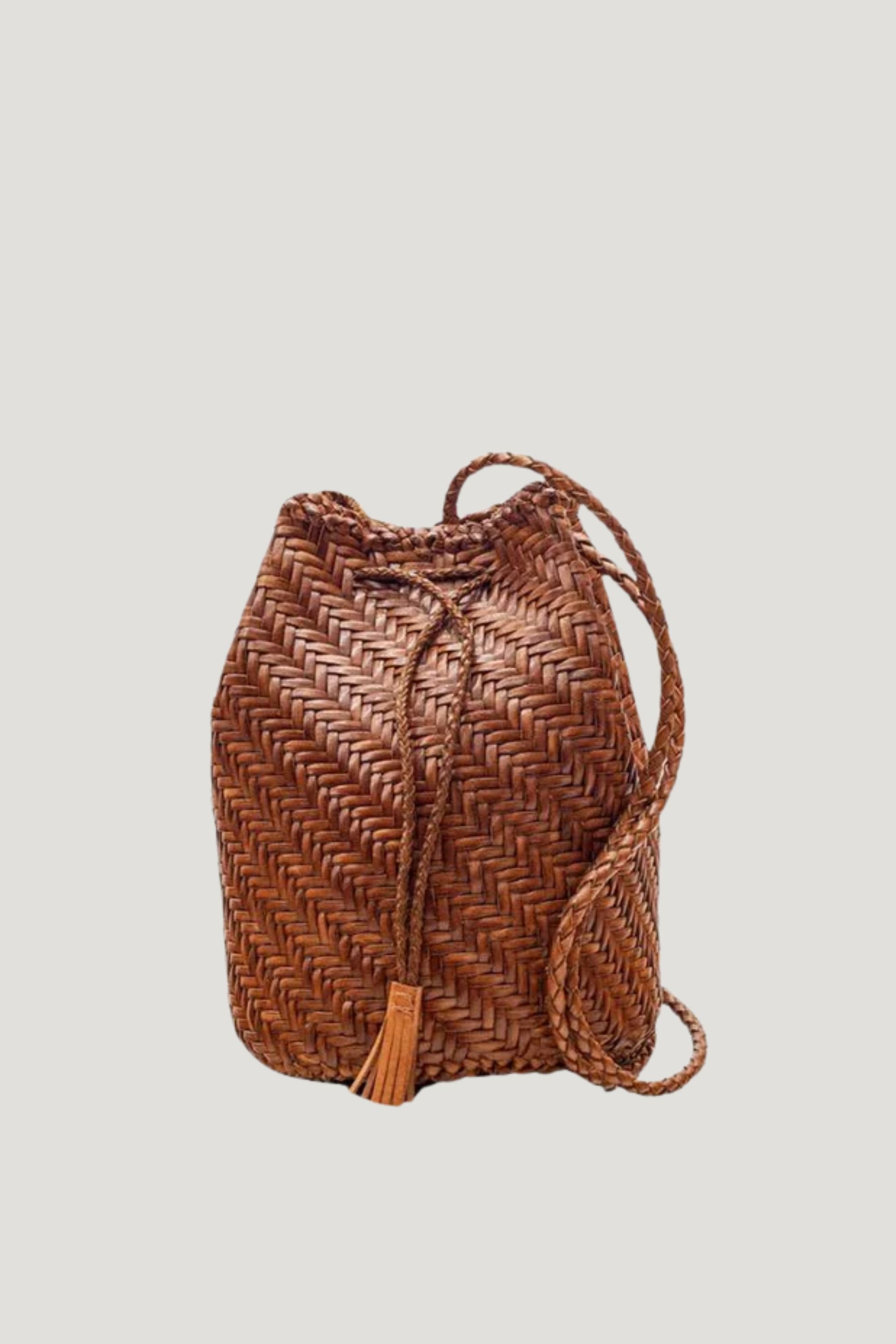 Mini Basket Bag with Sling in Timber