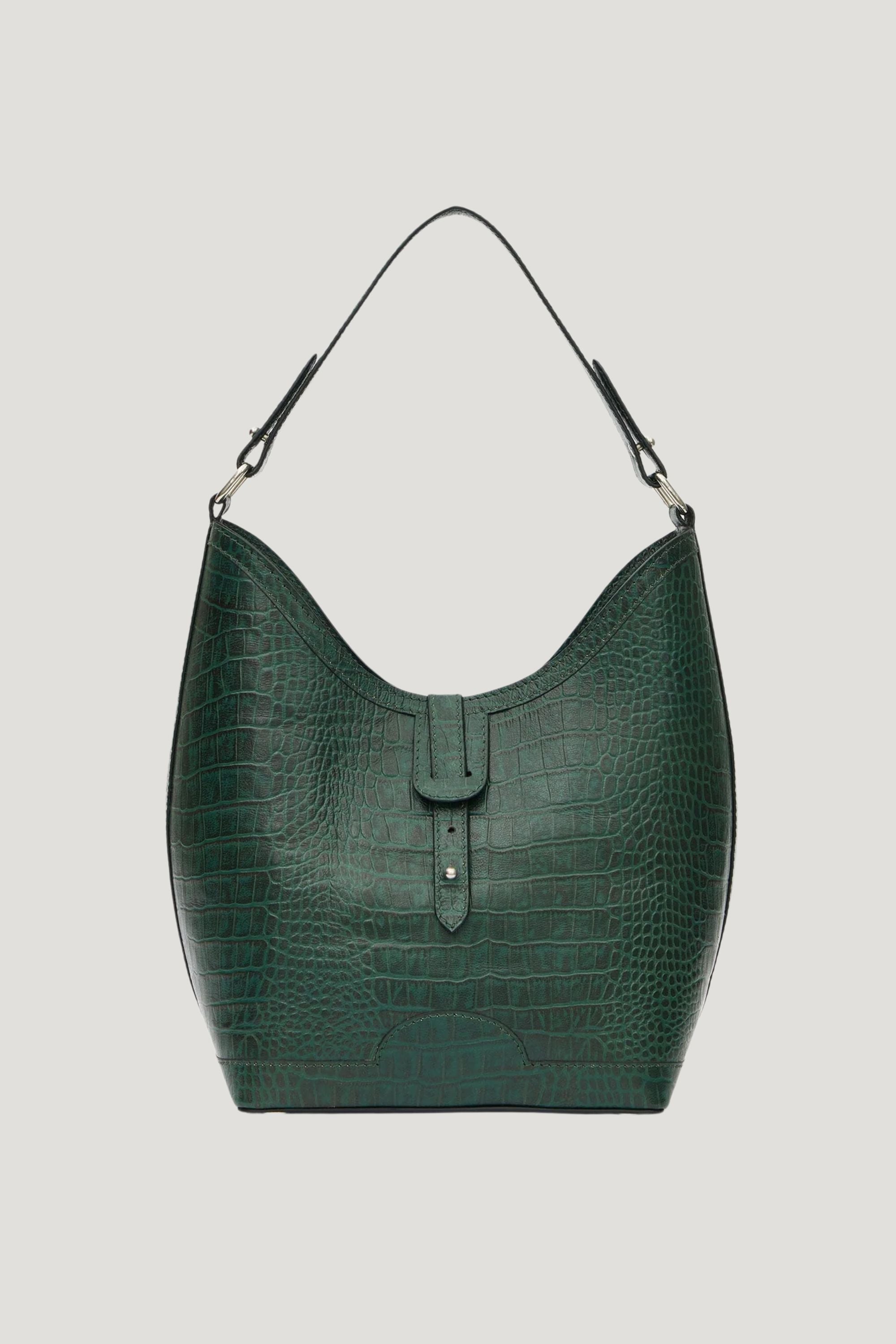 Barrel Top Handle Bag in Forest Green