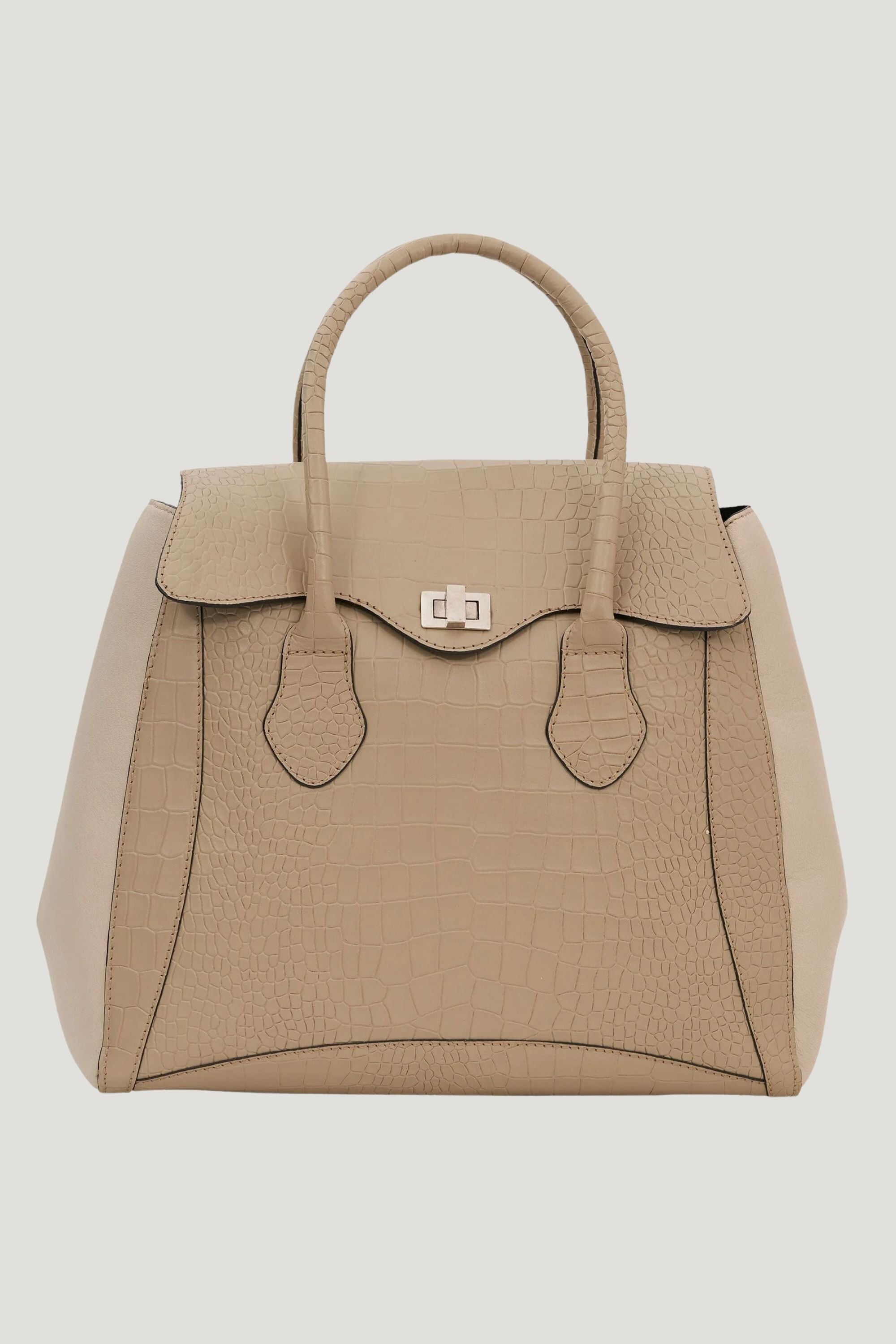 Mistry Satchel in Off White Croc