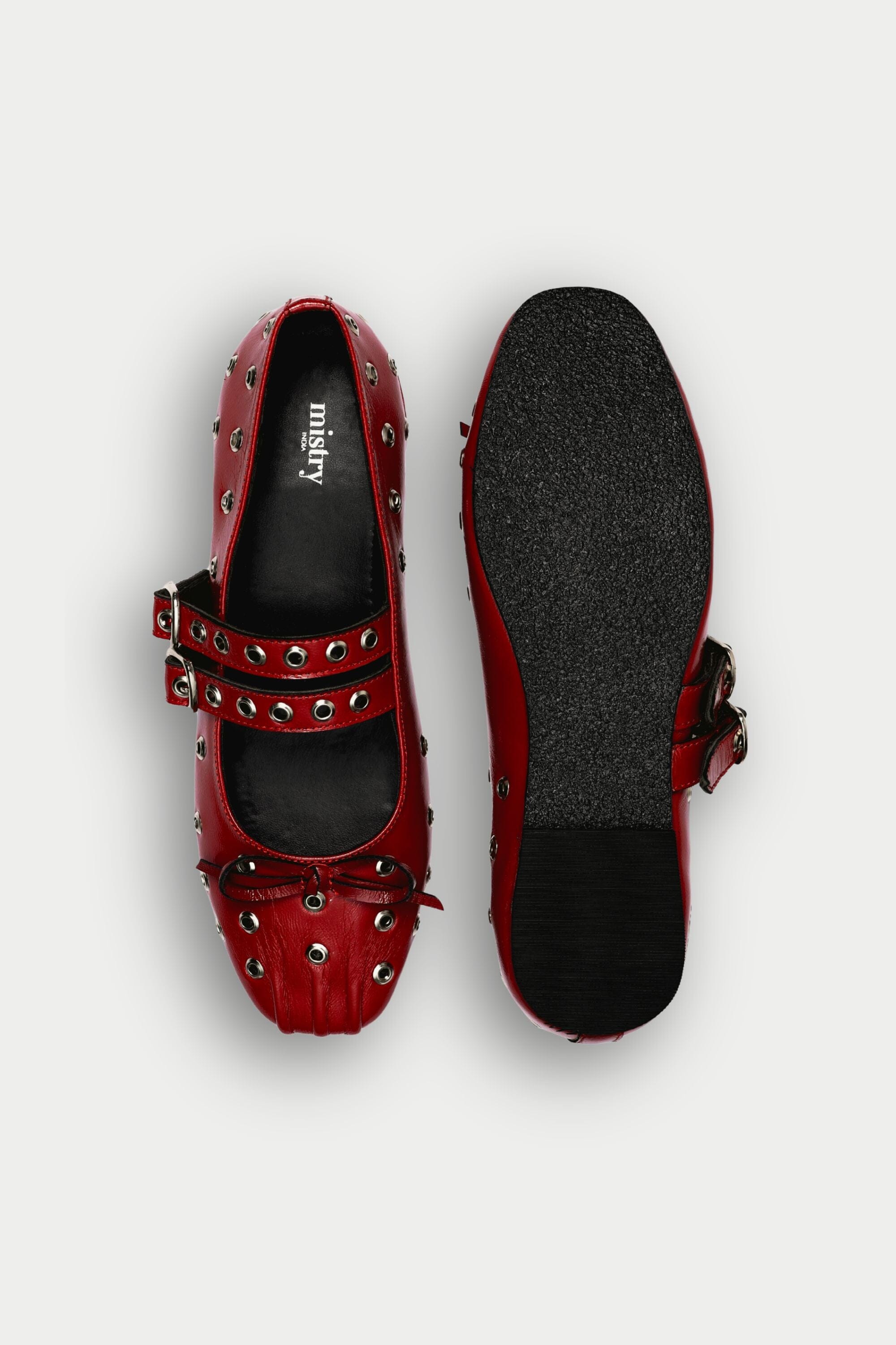 Red Rogue Ballerinas with Grommets