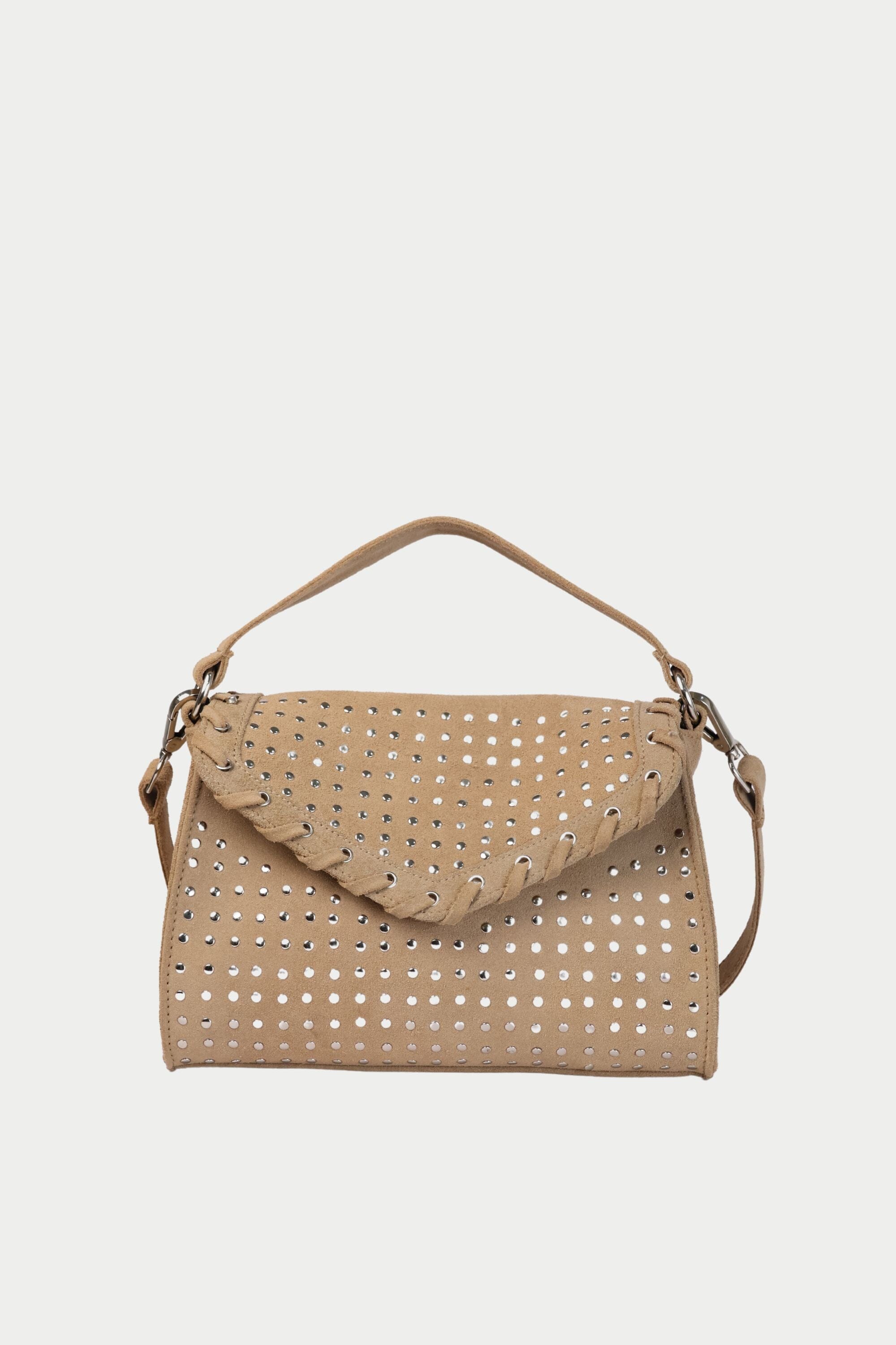 Icon Flap Bag in Off White Suede