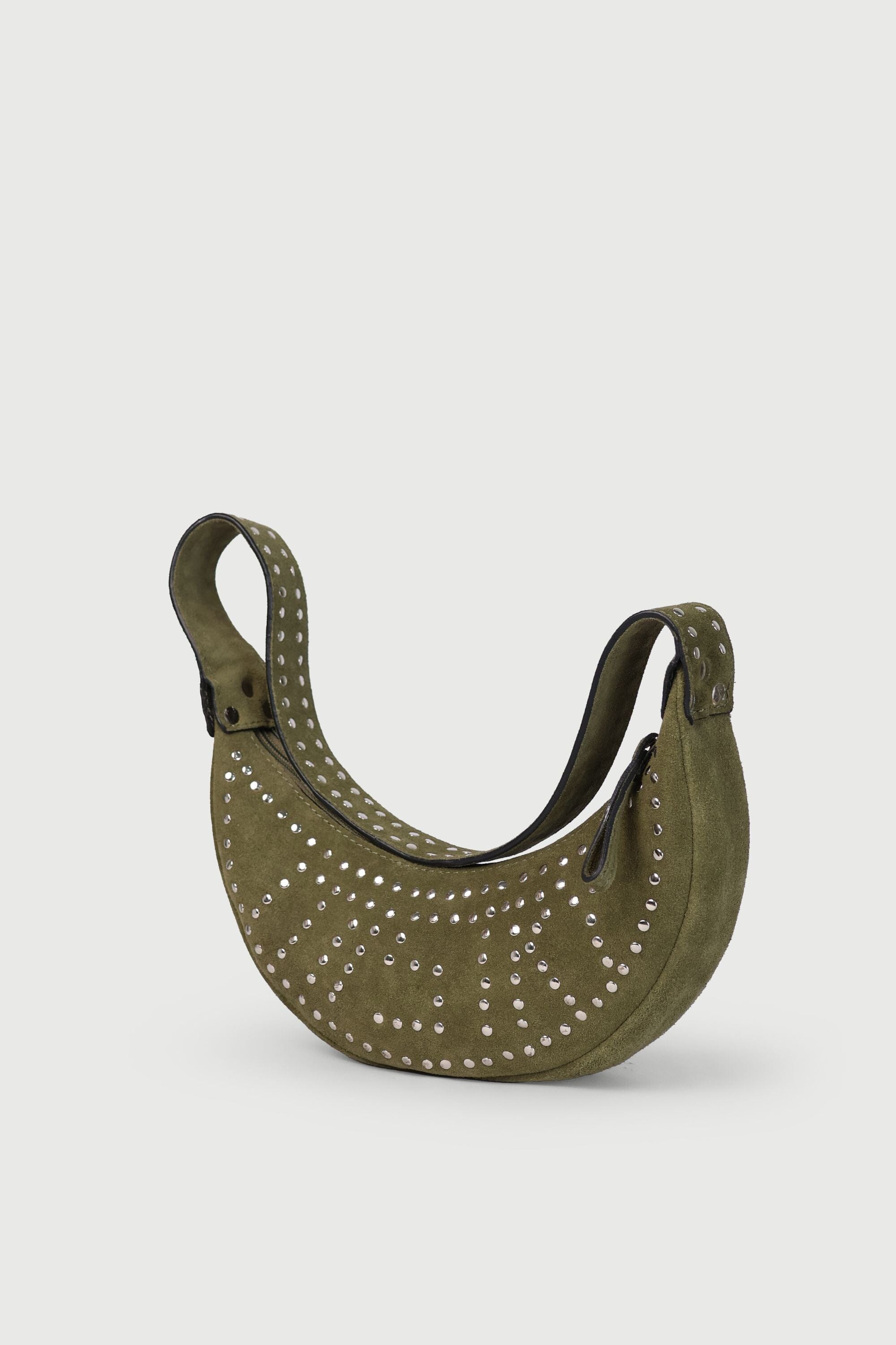 Selena with Rivets - Olive green Suede