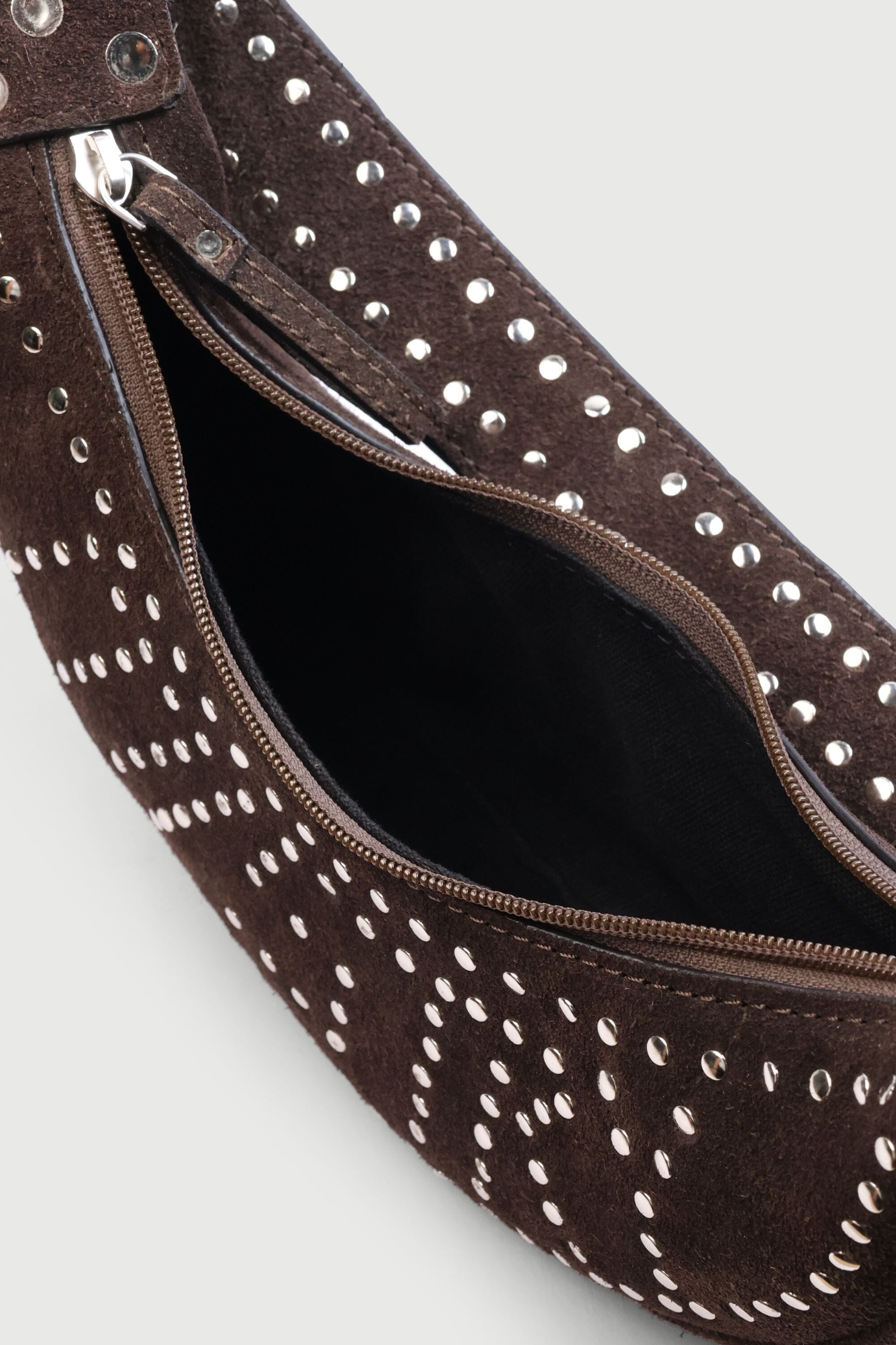 Selena with Rivets - Brown suede