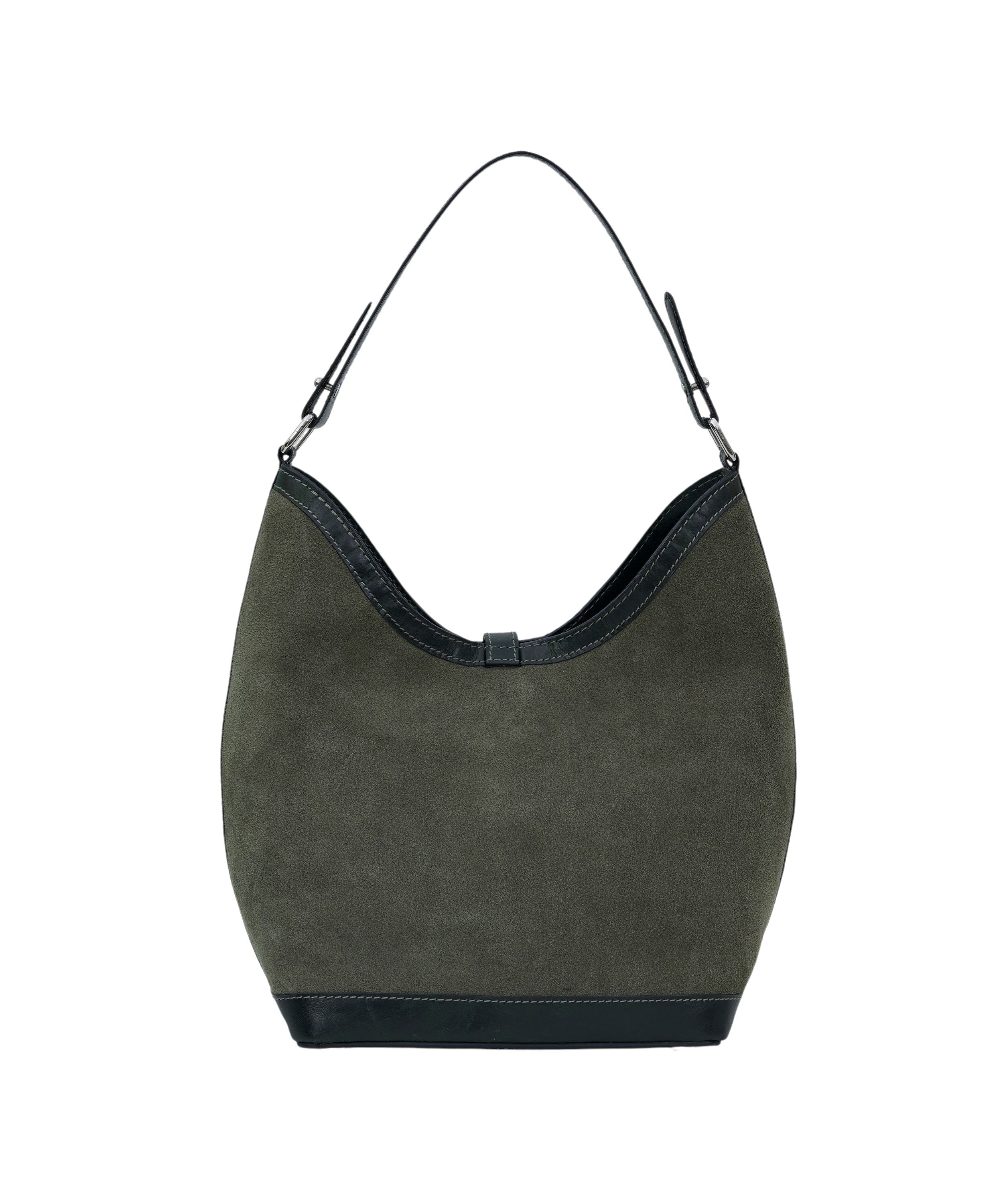 Barrel Top Handle Bag in Olive Green