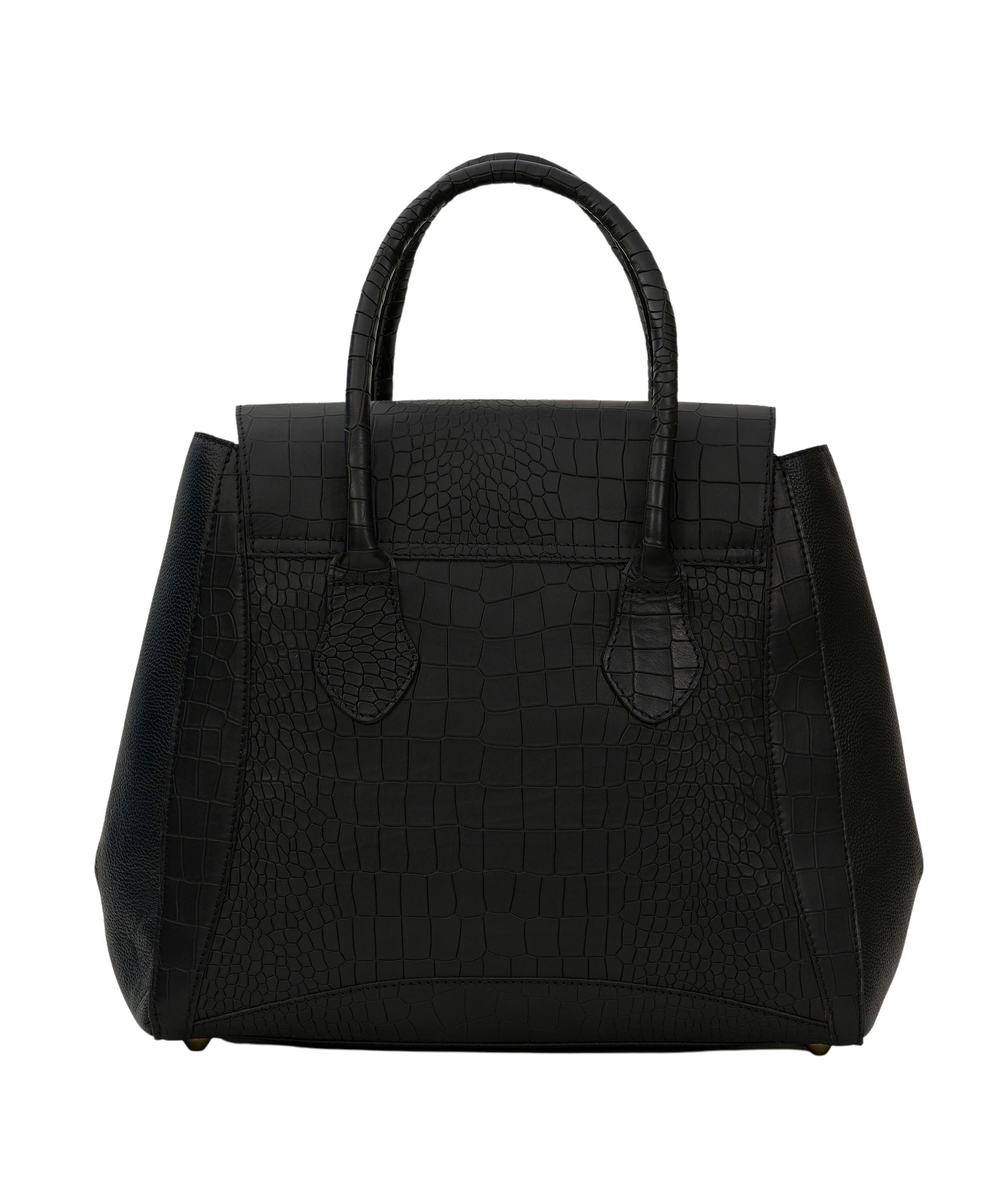 Mistry Satchel in Black Croc