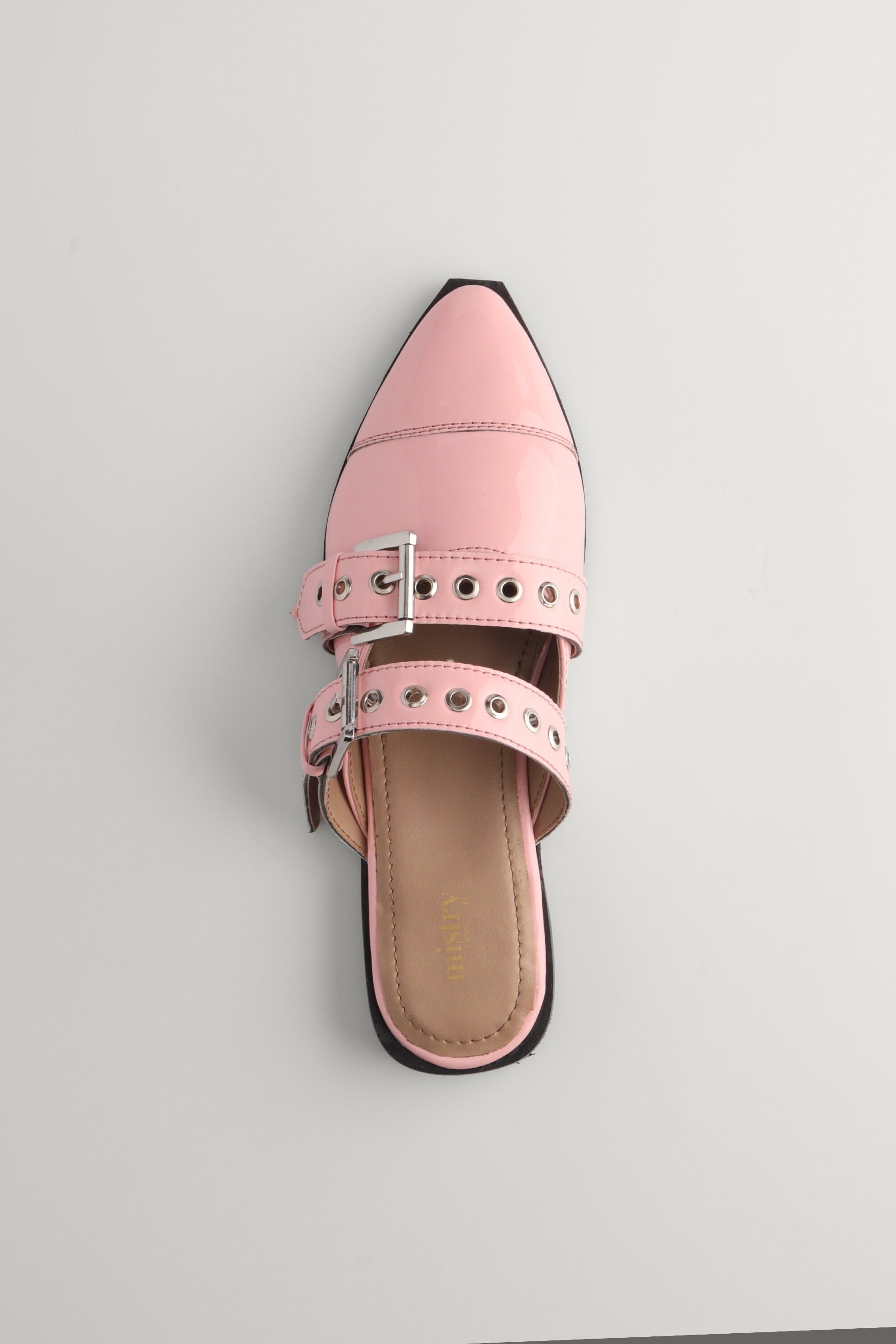 Leather Mules in Pink Patent