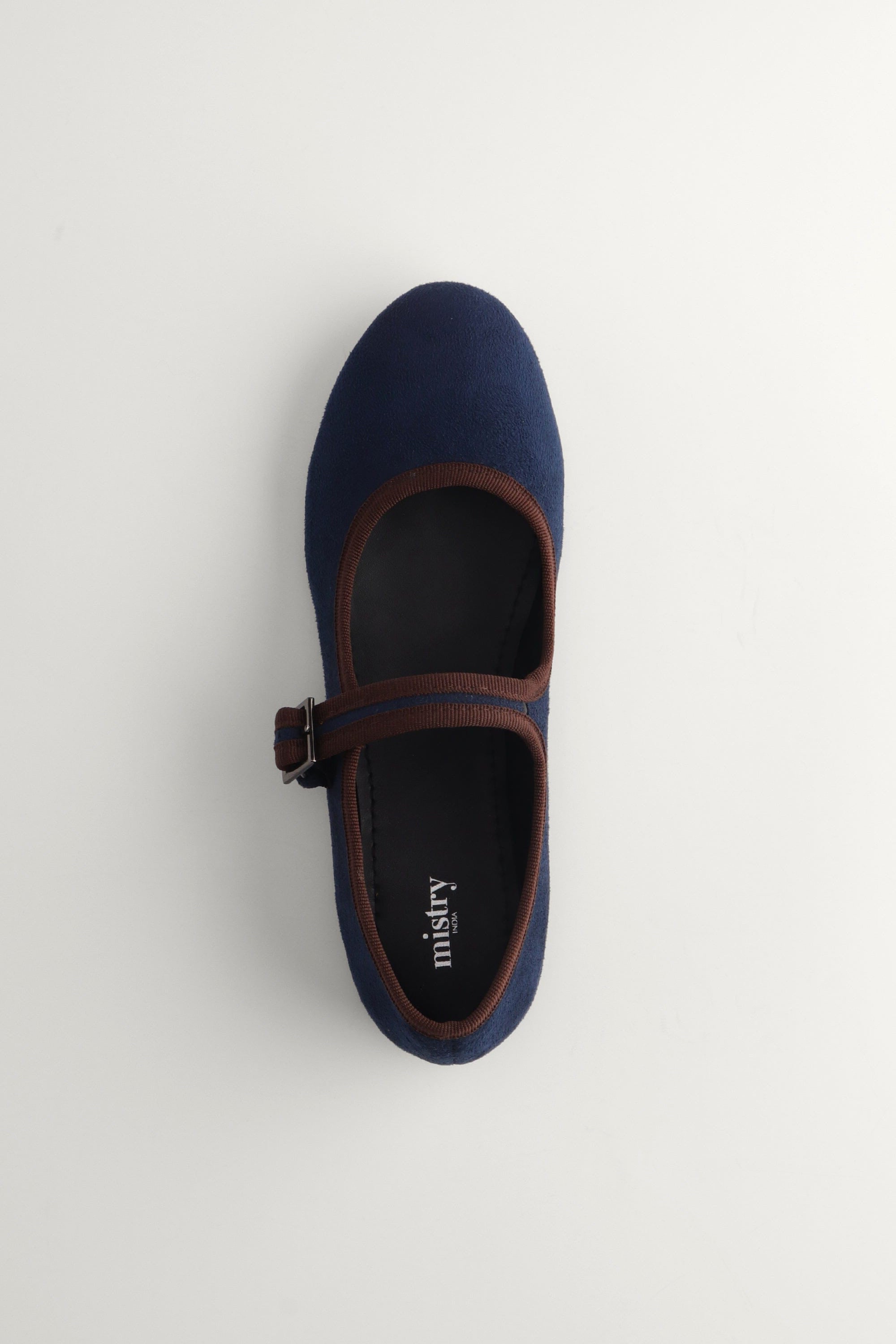 Suede Ballerinas in Navy Blue