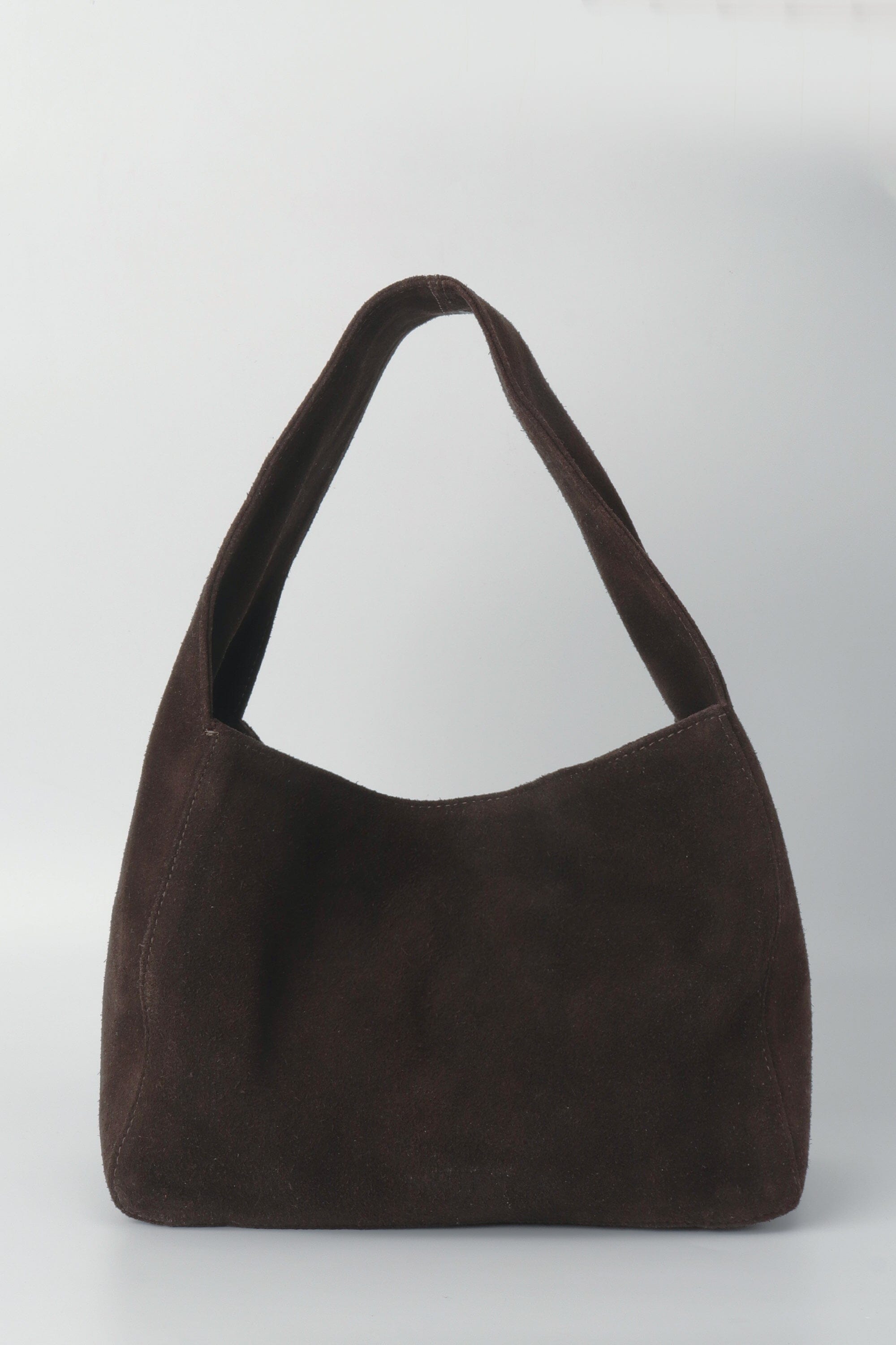 Bento Handbag in Brown Suede