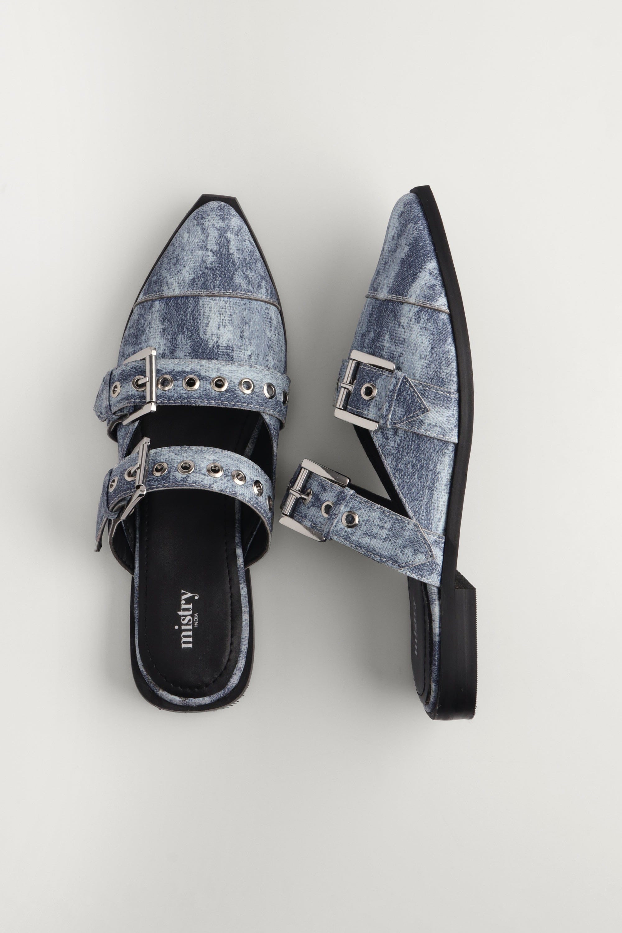 Mules in Camo Blue