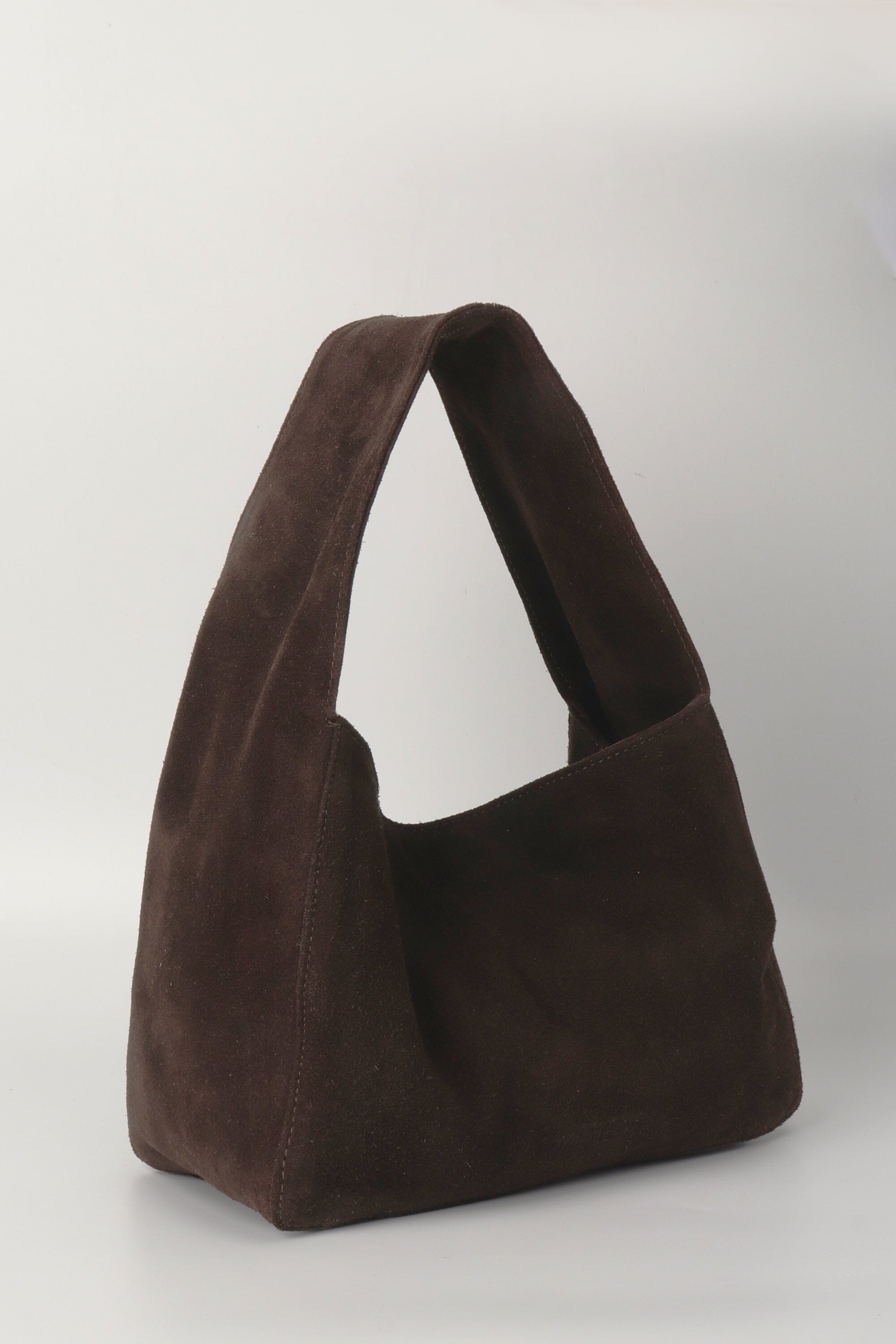 Bento Handbag in Brown Suede