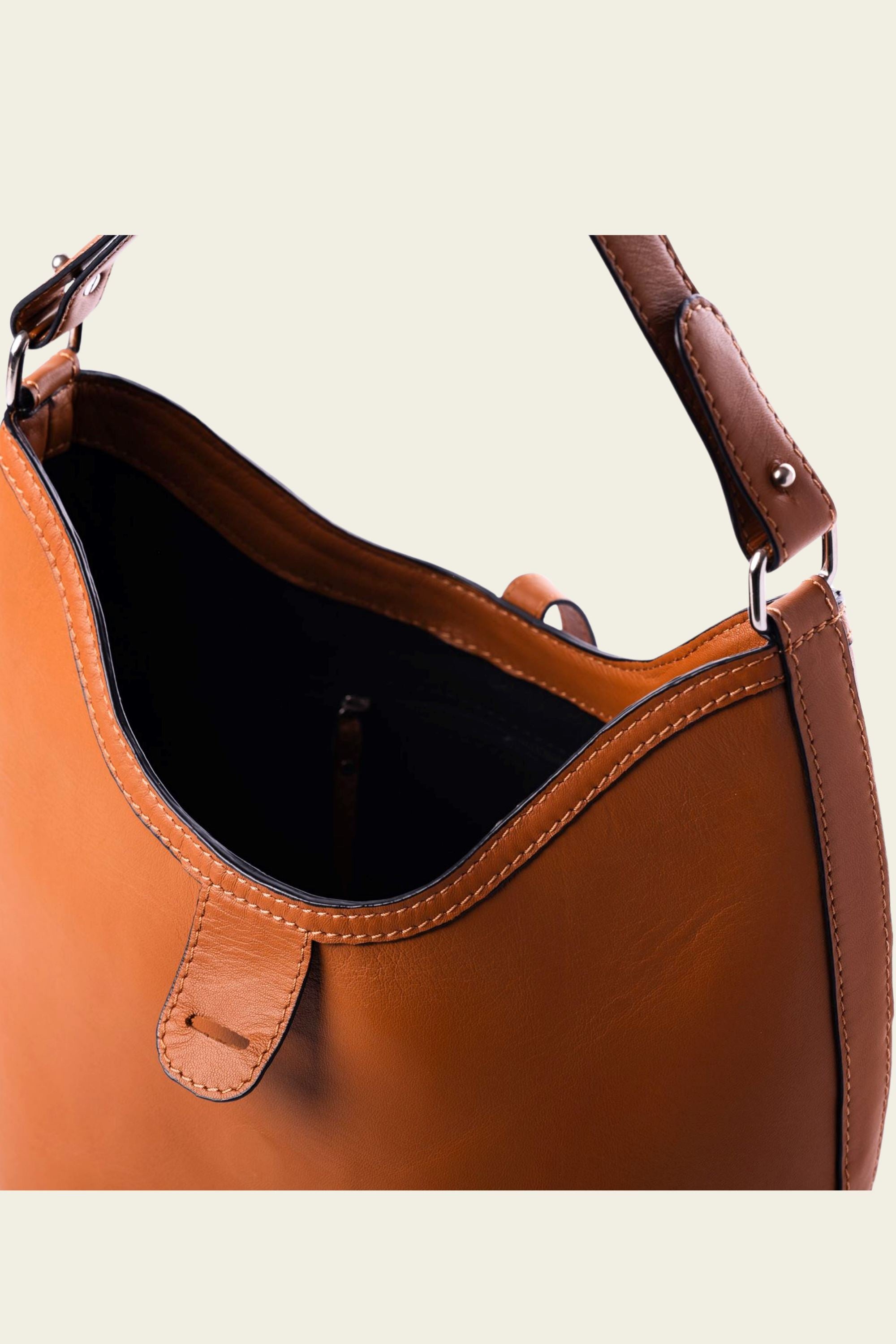 Barrel Top Handle Bag in Tan