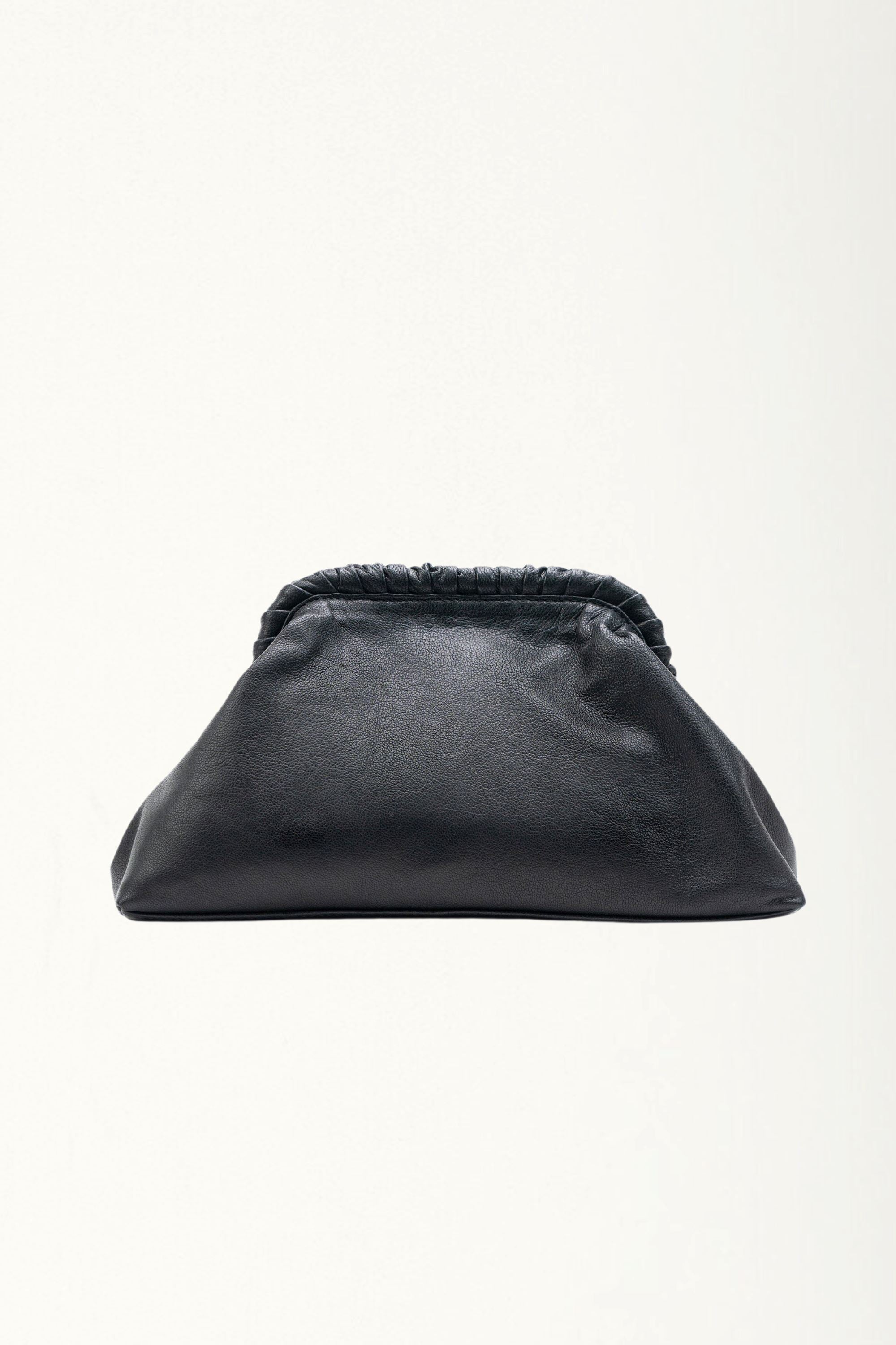 Slouch Leather Clutch in Black