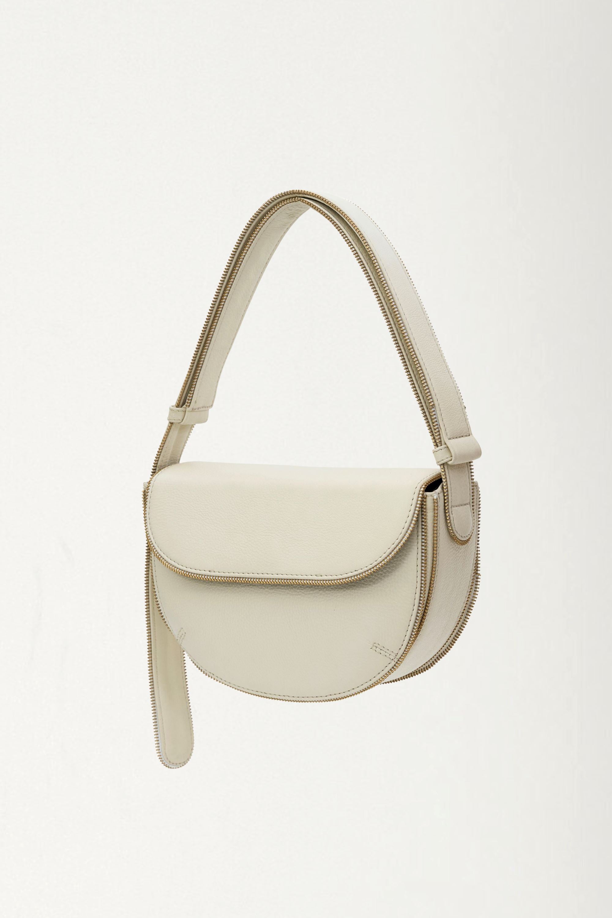 Billie Bag in Off White with Zipper Details