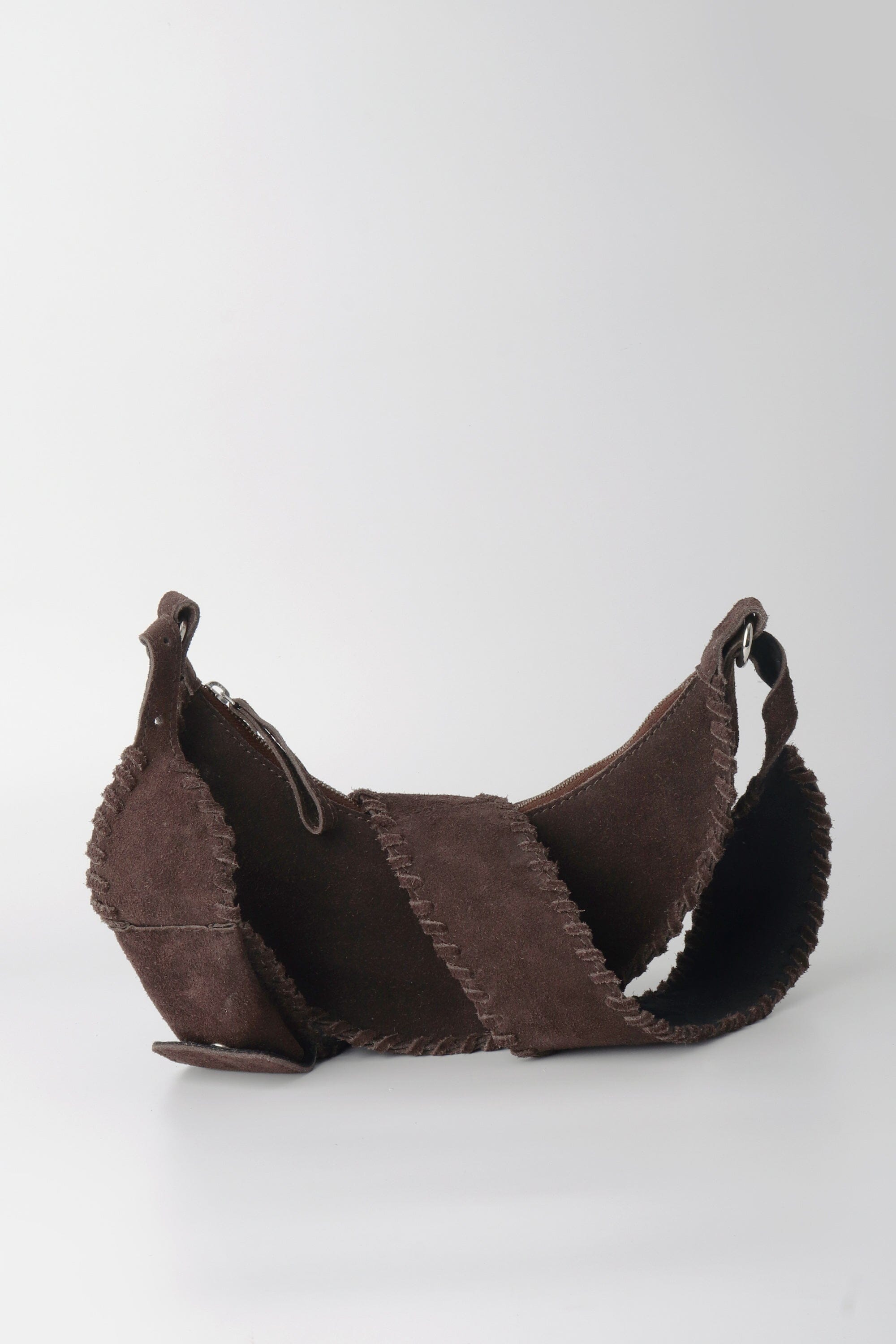Selena - Brown Suede Whipstitch