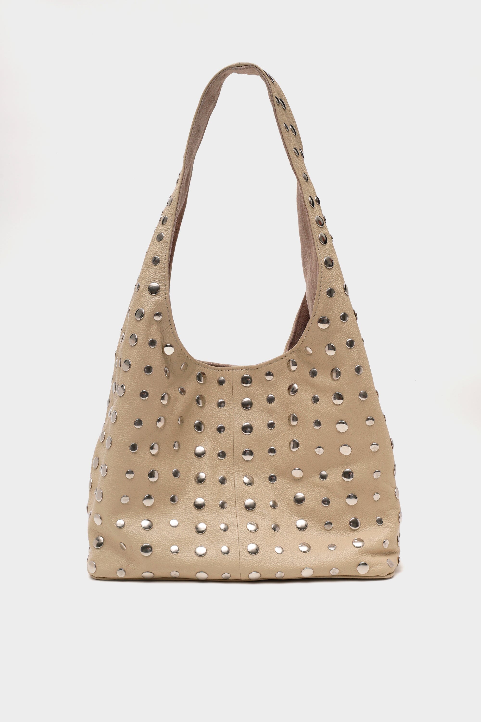 Icon Studded Large in Ecru Leather